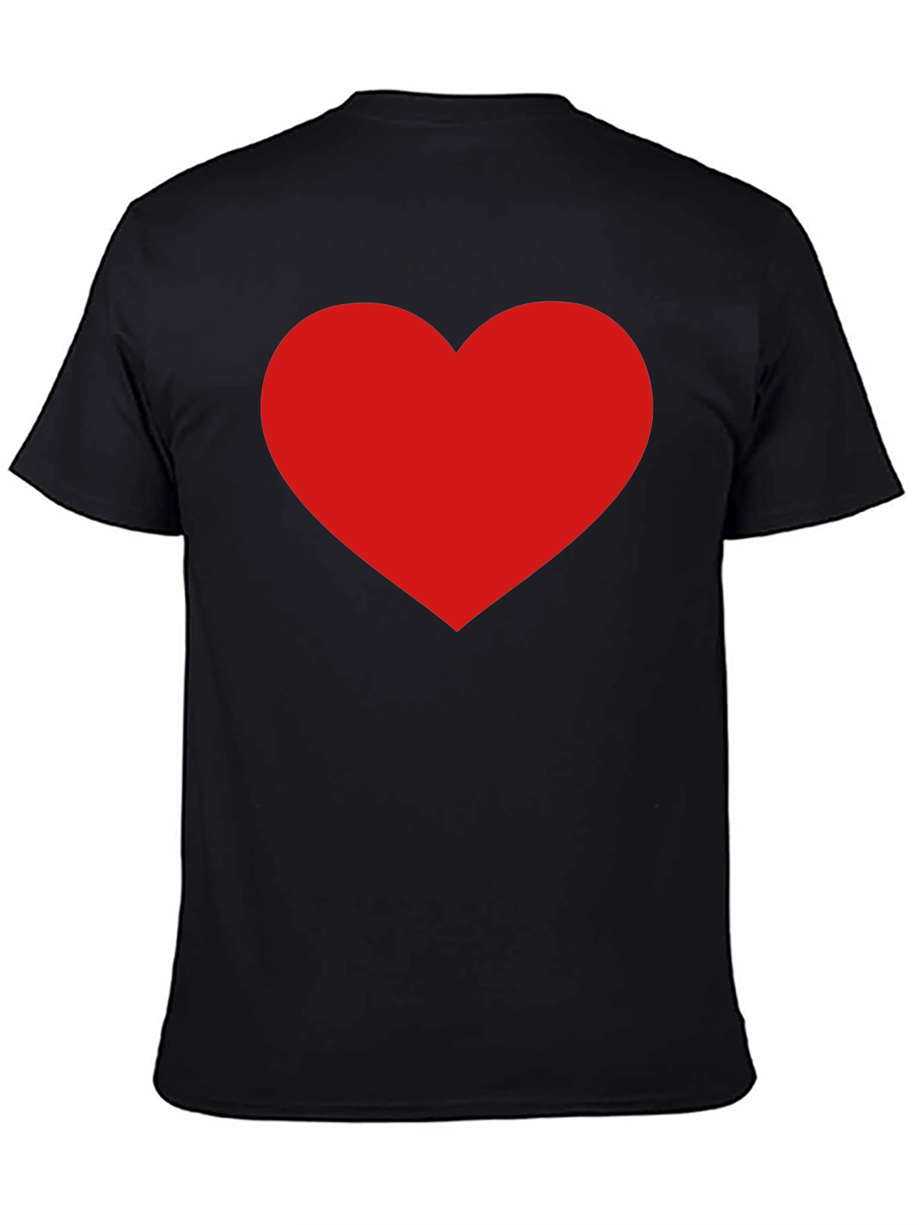 Classic Black Tee with Bold Red Heart Design
