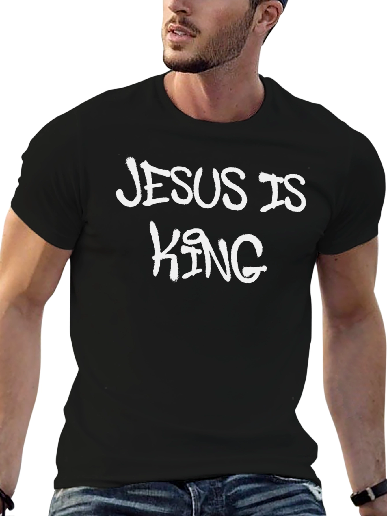 Jesus is King Graphic Black T-Shirt