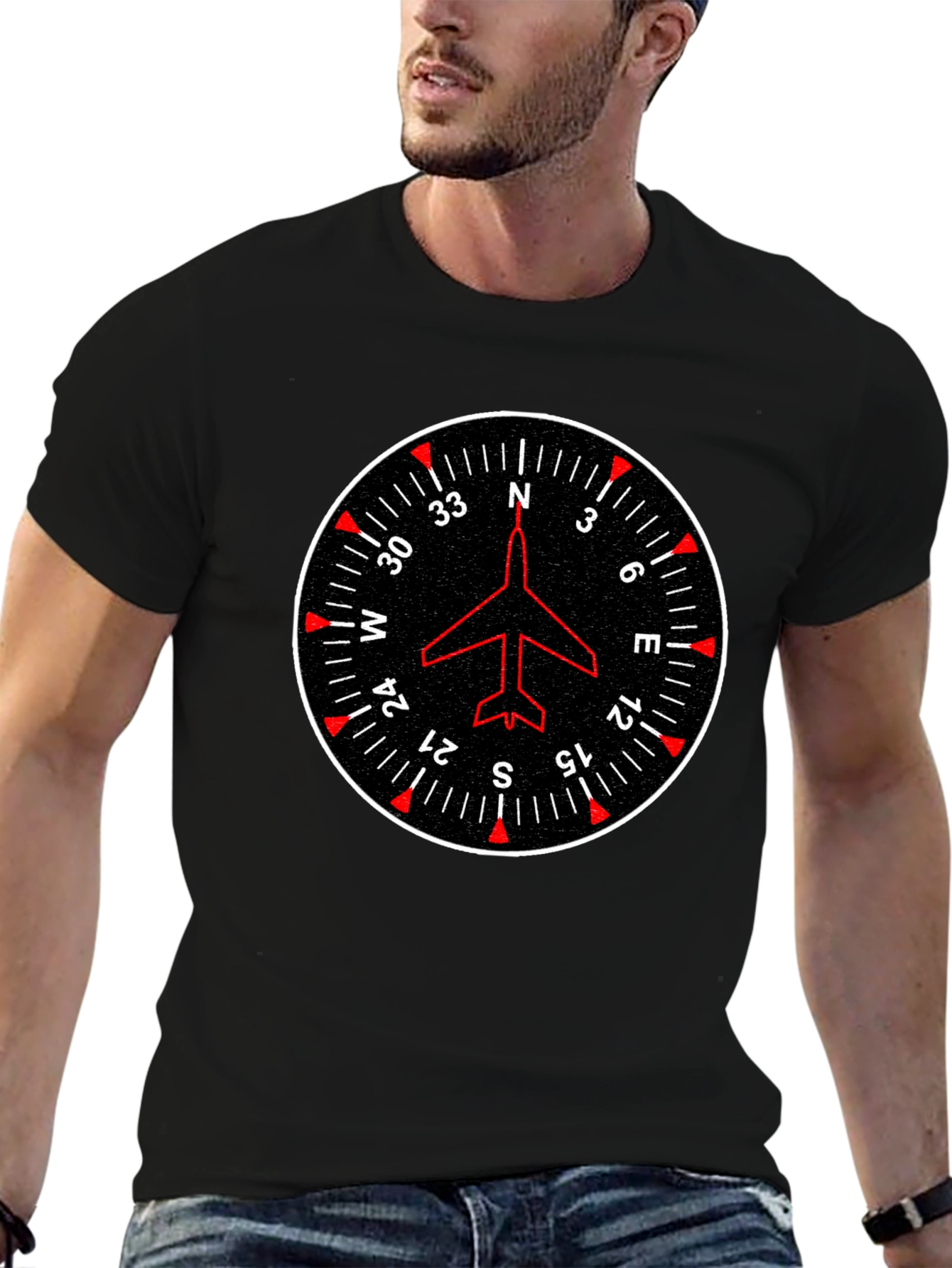 Pilot Compass Airplane T-Shirt