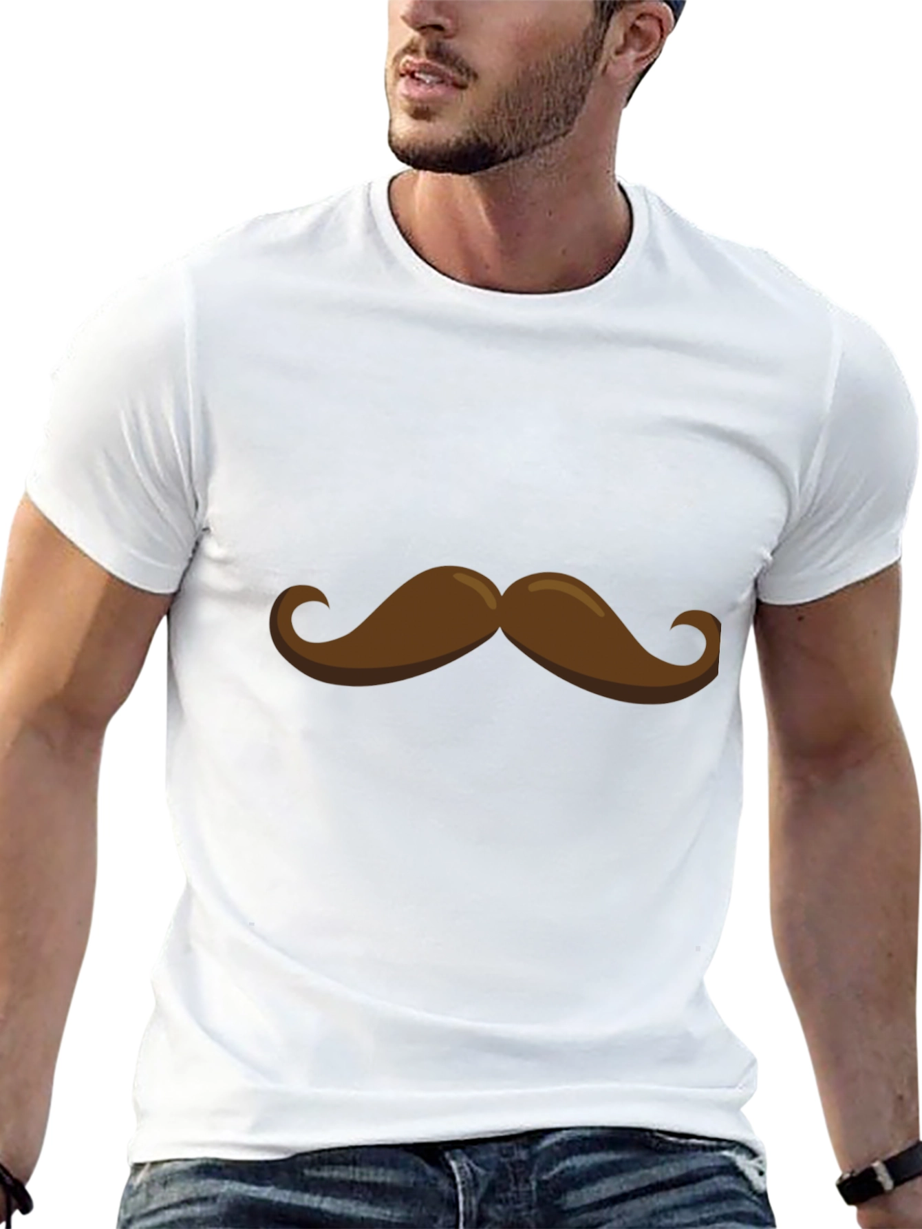 Mustache Graphic Tee - Funny Novelty Shirt