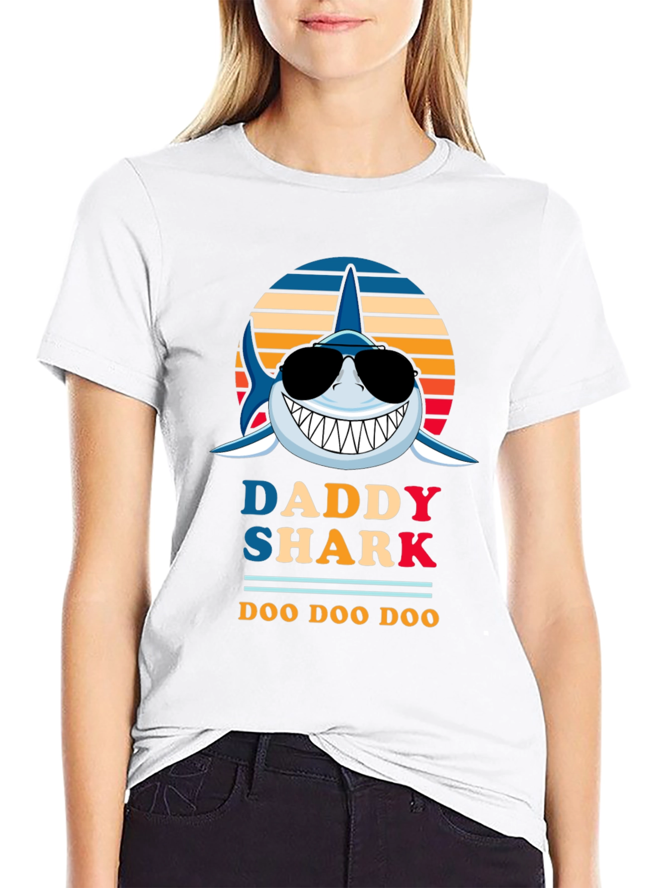 Daddy Shark Graphic Tee - Fun Family Apparel