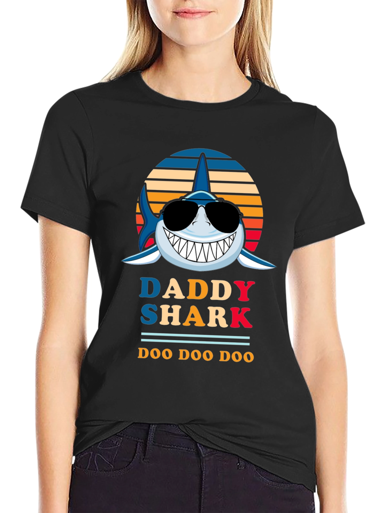 Daddy Shark Graphic Tee - Fun Family Apparel