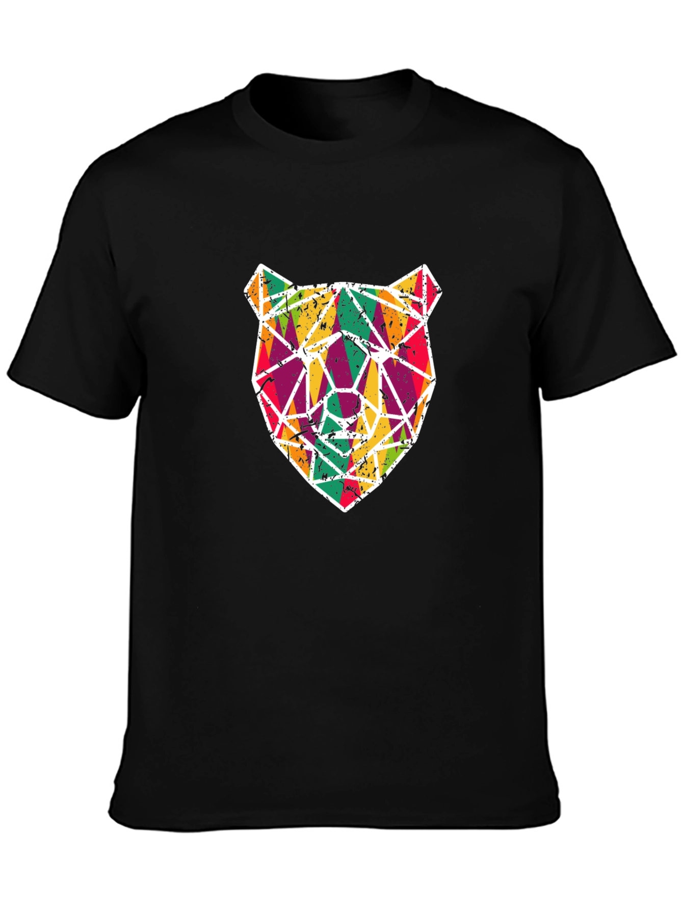 Geometric Bear Graphic T-Shirt - Cool Modern Design