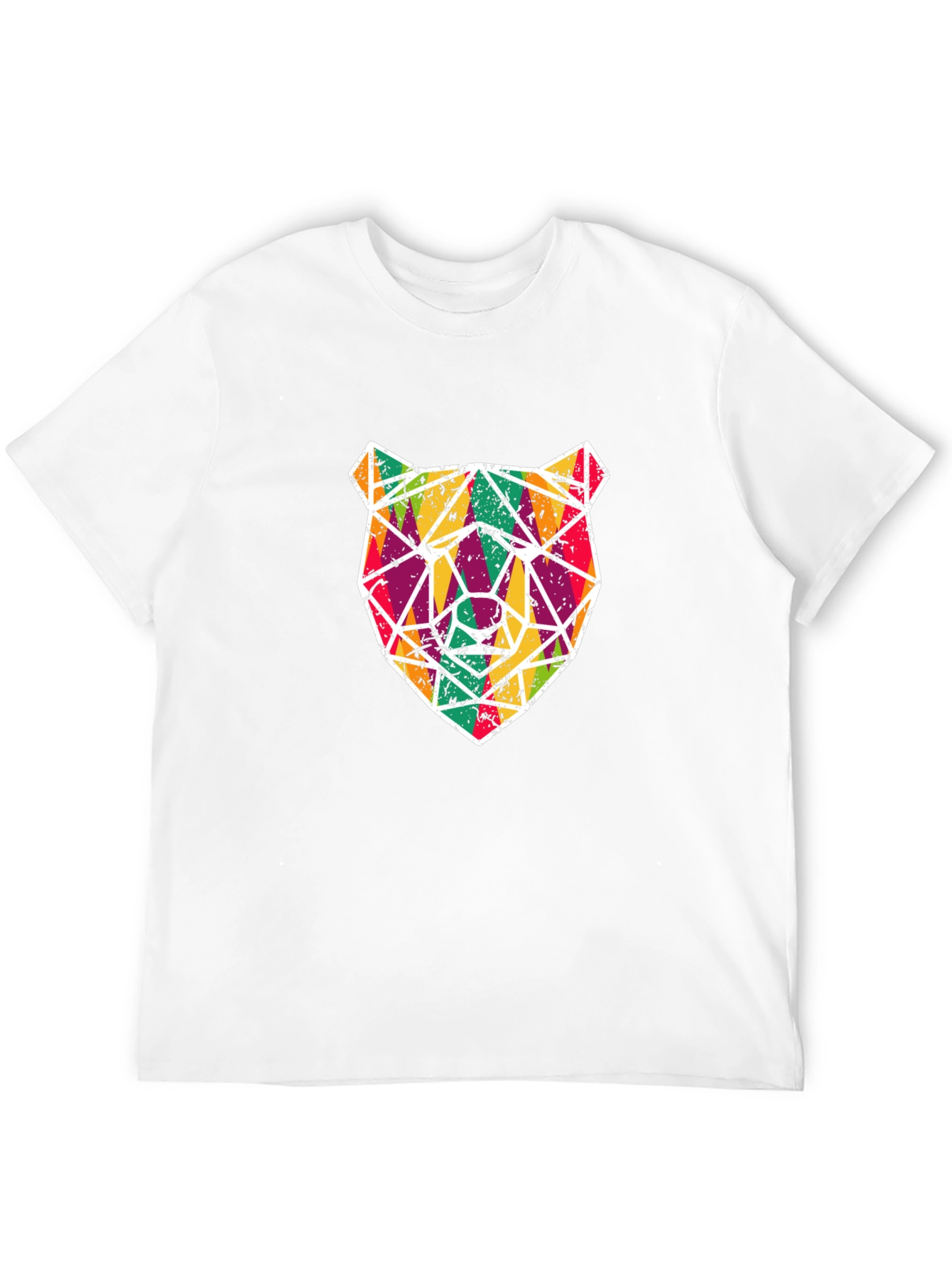 Geometric Bear Graphic T-Shirt - Cool Modern Design