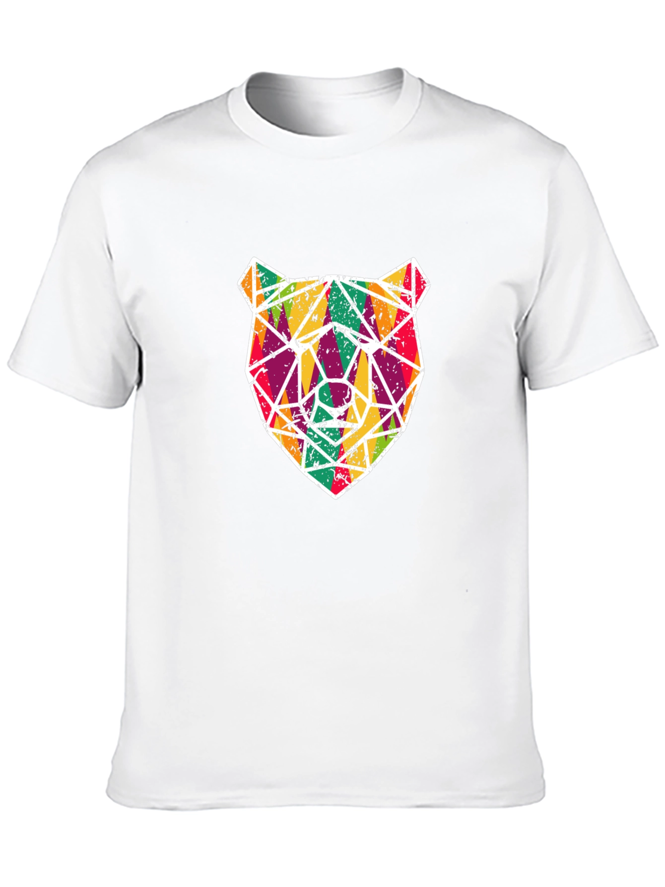 Geometric Bear Graphic T-Shirt - Cool Modern Design