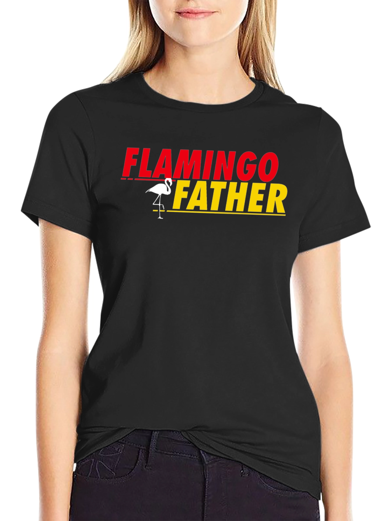 Flamingo Father Graphic Tee - Perfect Dad Gift!