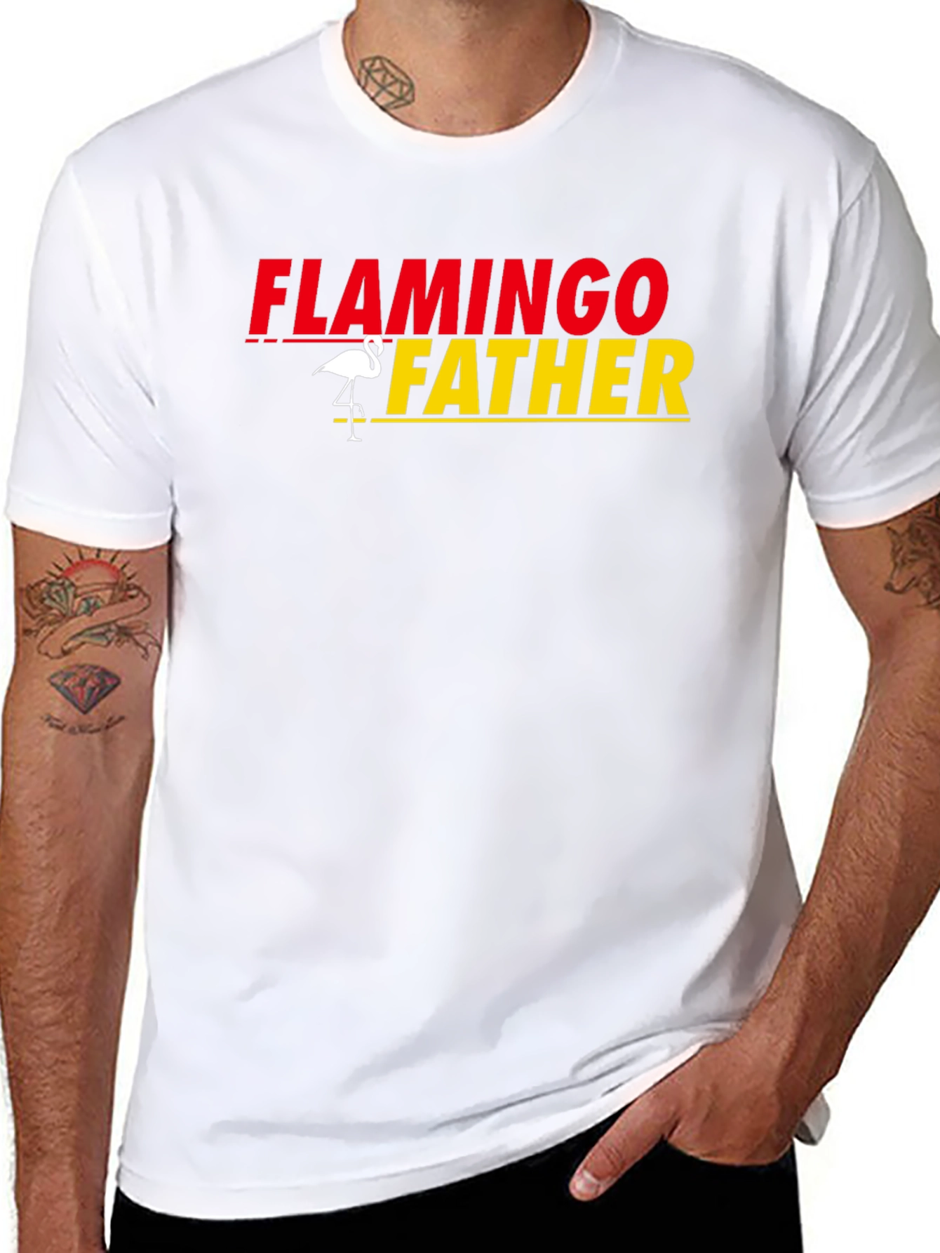 Flamingo Father Graphic Tee - Perfect Dad Gift!