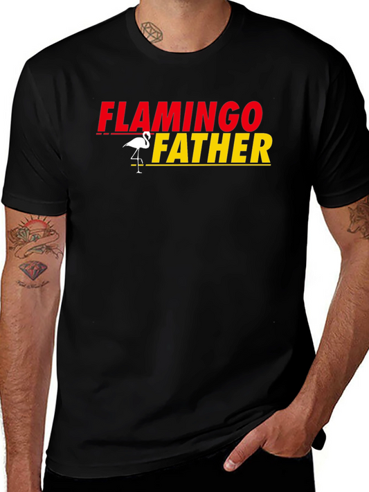 Flamingo Father Graphic Tee - Perfect Dad Gift!