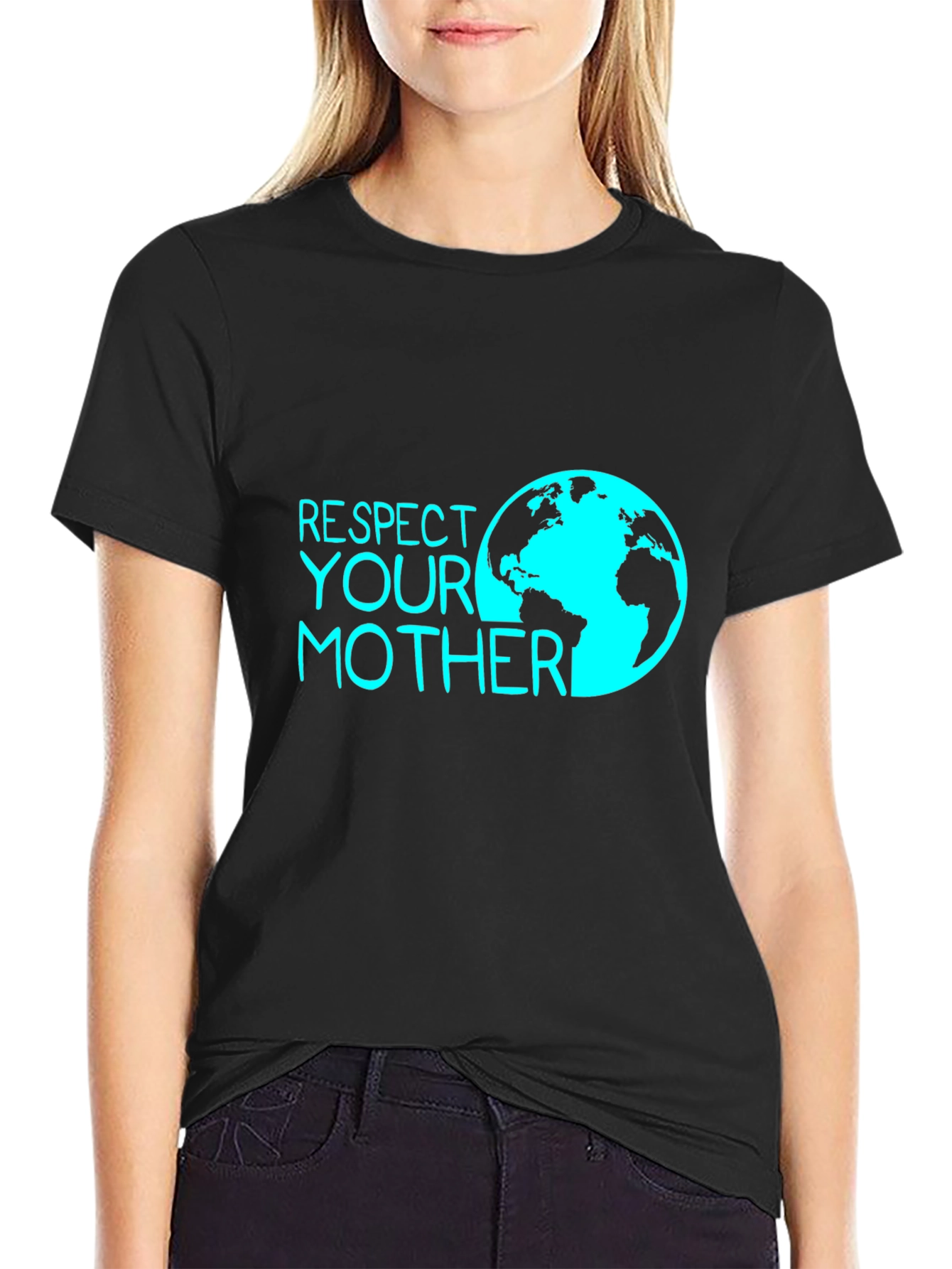 Respect Your Mother Earth Tee - Black Graphic T-Shirt