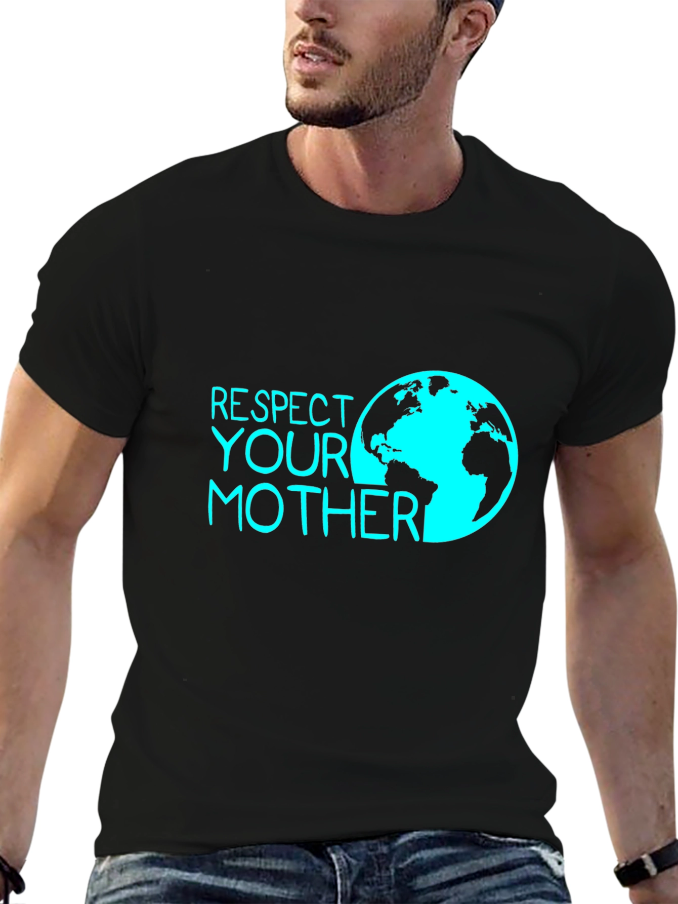 Respect Your Mother Earth Tee - Black Graphic T-Shirt