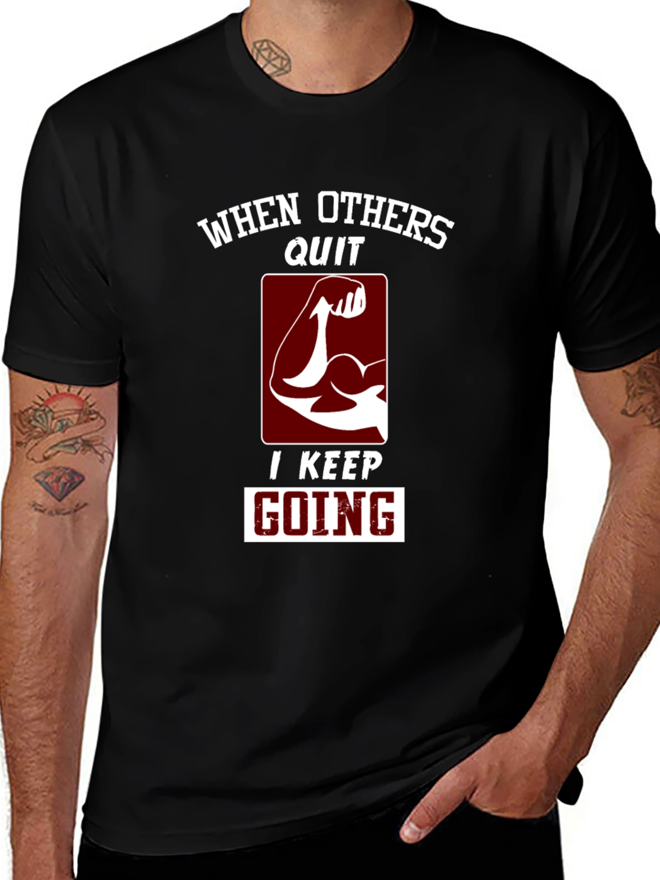 Motivational Graphic T-Shirt - Never Quit!
