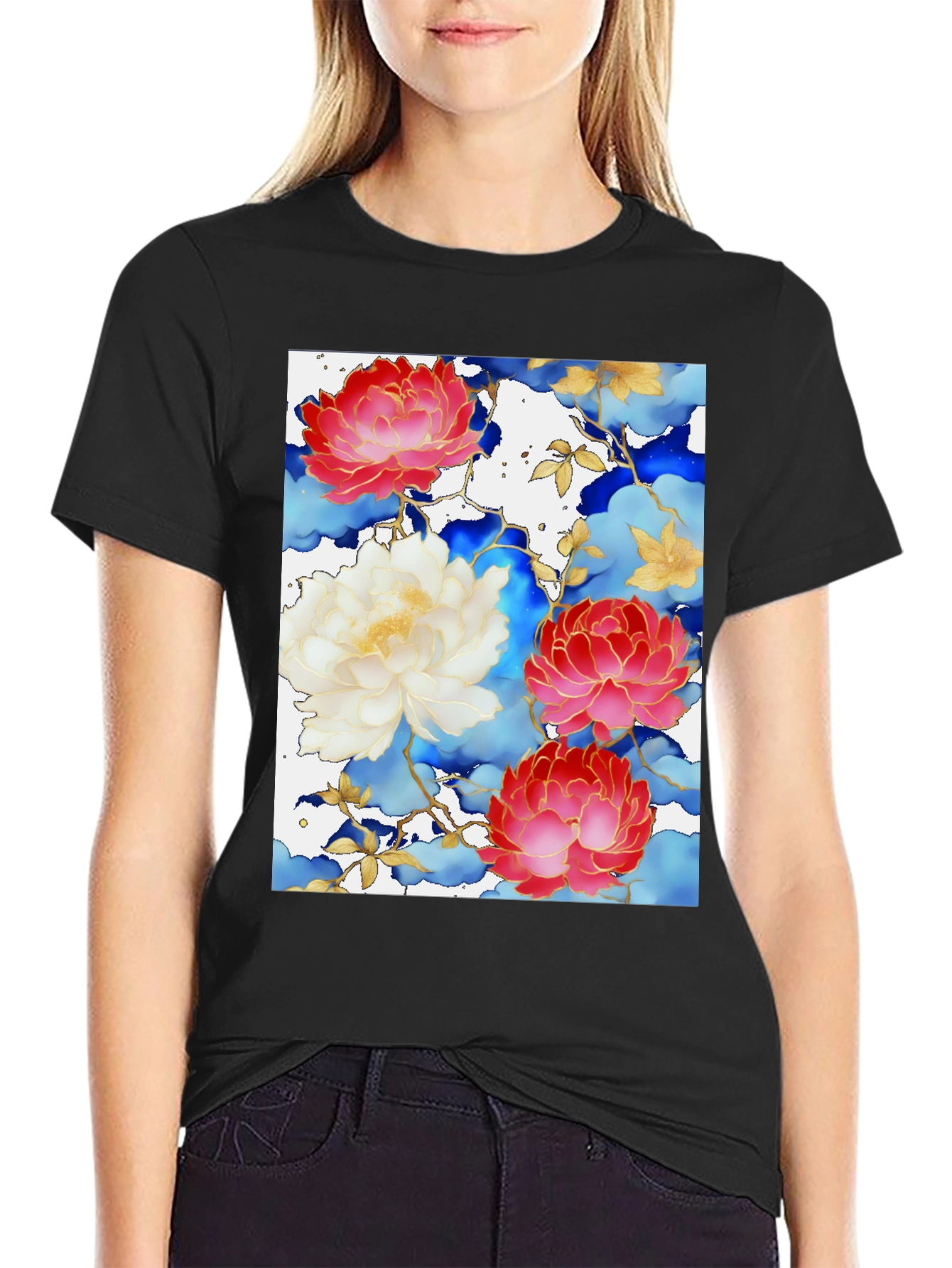 Floral Art Graphic Print Tee