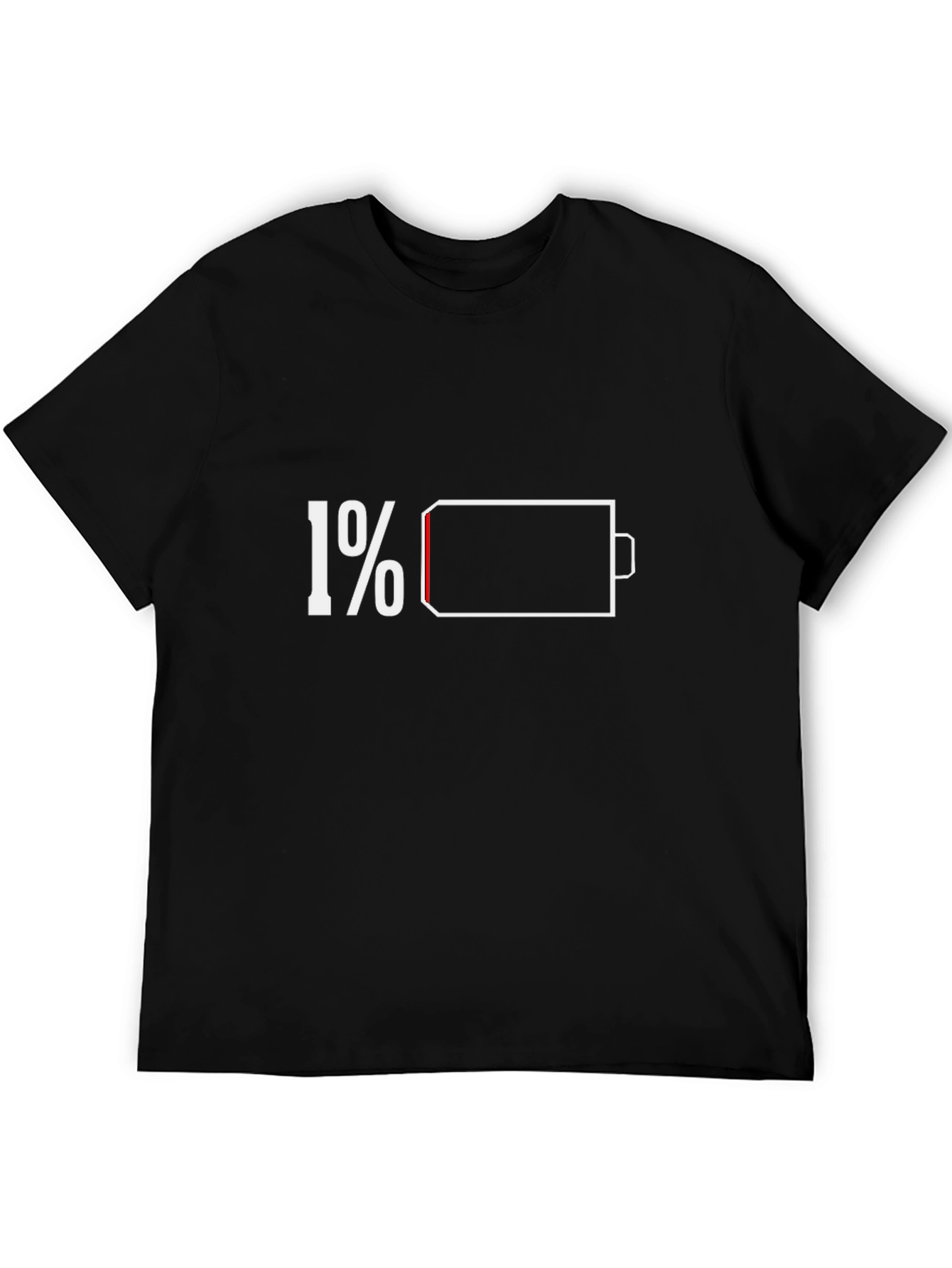 Low Battery T-Shirt - Black Funny Graphic Tee