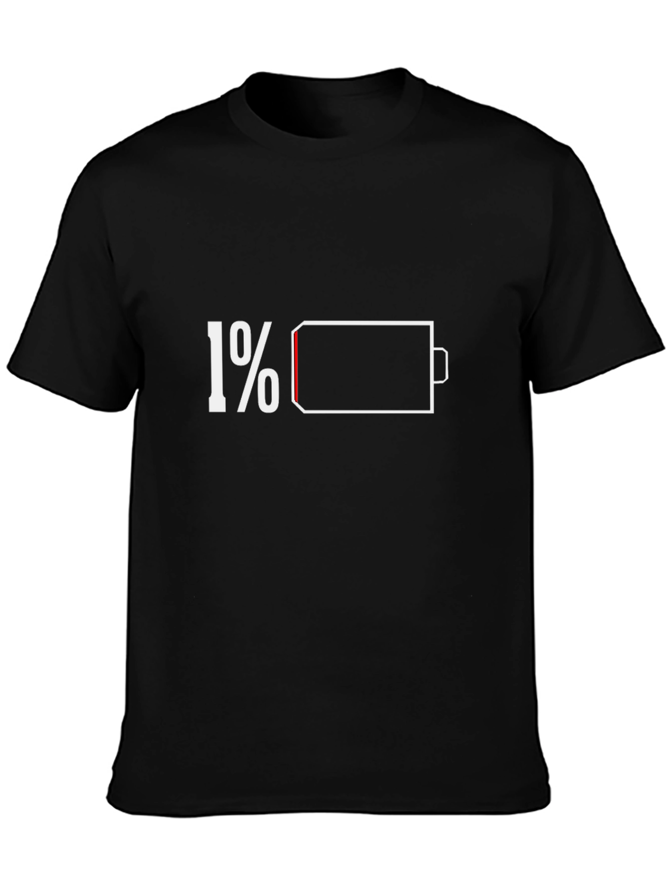 Low Battery T-Shirt - Black Funny Graphic Tee