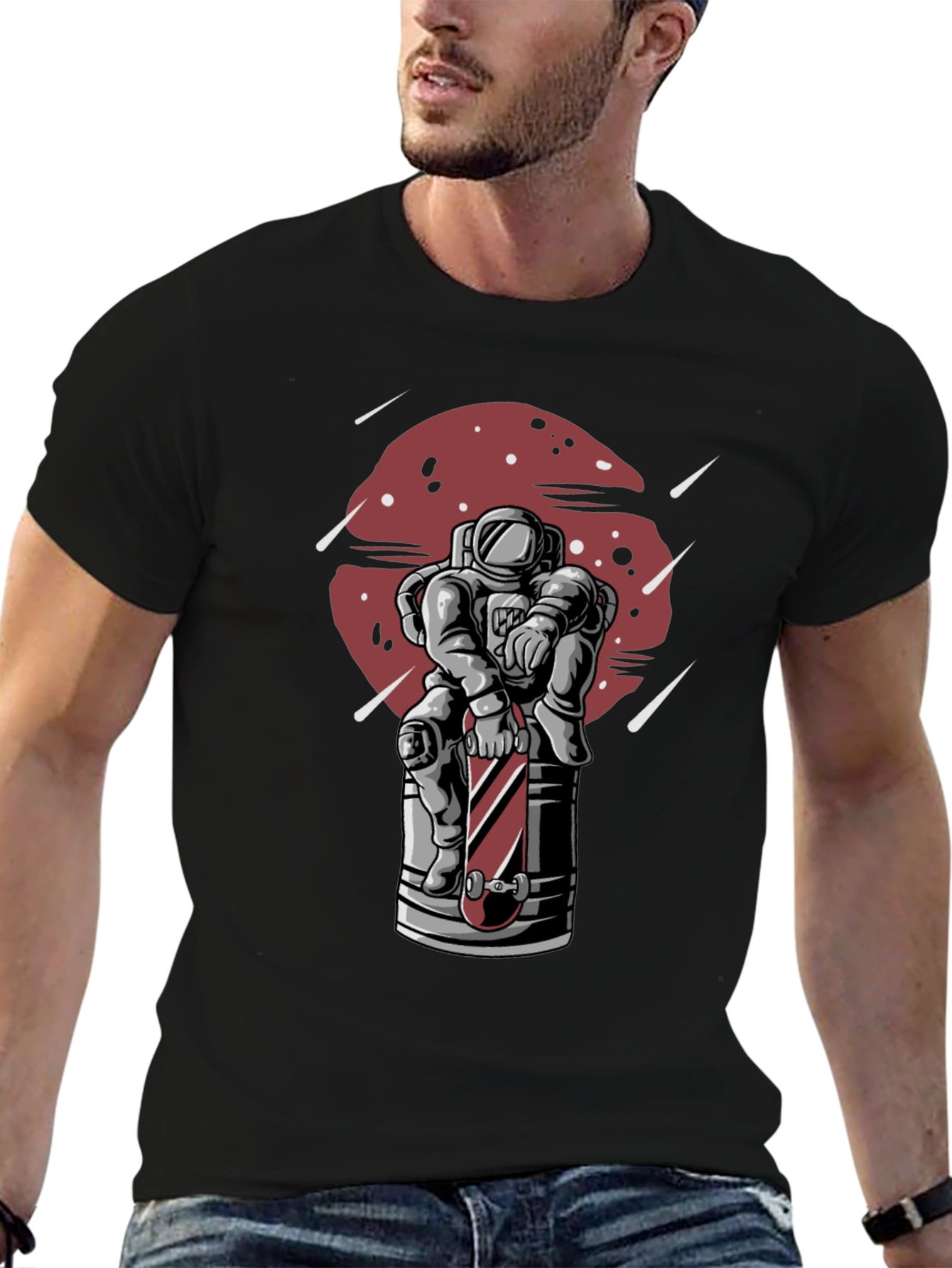 Astronaut Skateboard Graphic T-Shirt