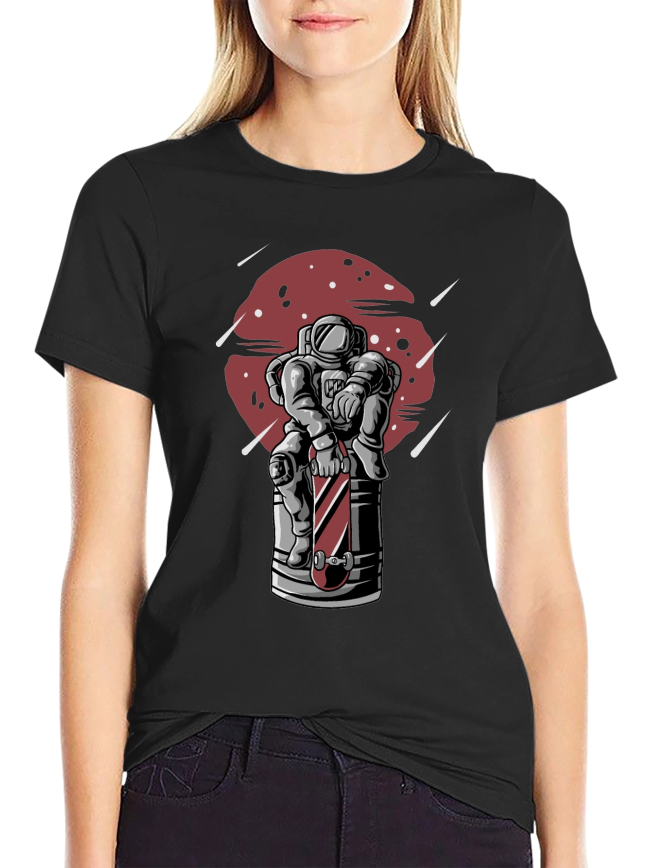 Astronaut Skateboard Graphic T-Shirt