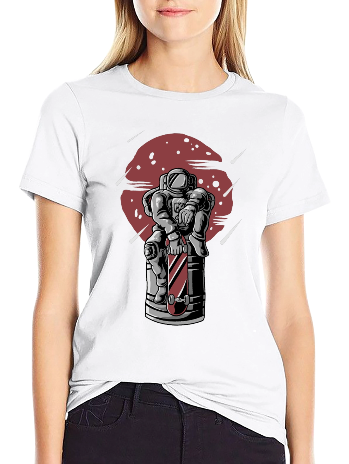 Astronaut Skateboard Graphic T-Shirt