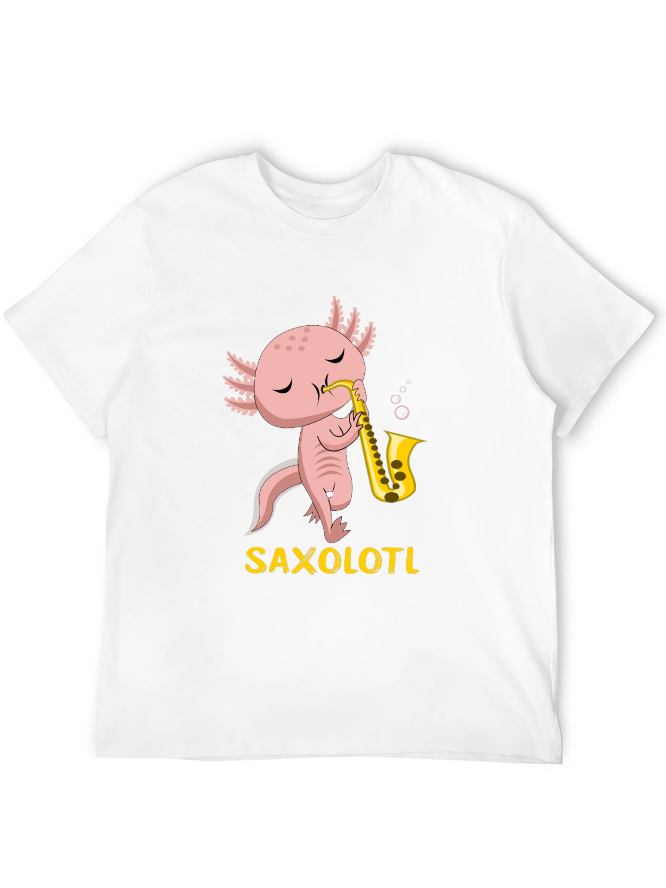 Saxolotl T-Shirt: Funny Axolotl Saxophone Player Tee