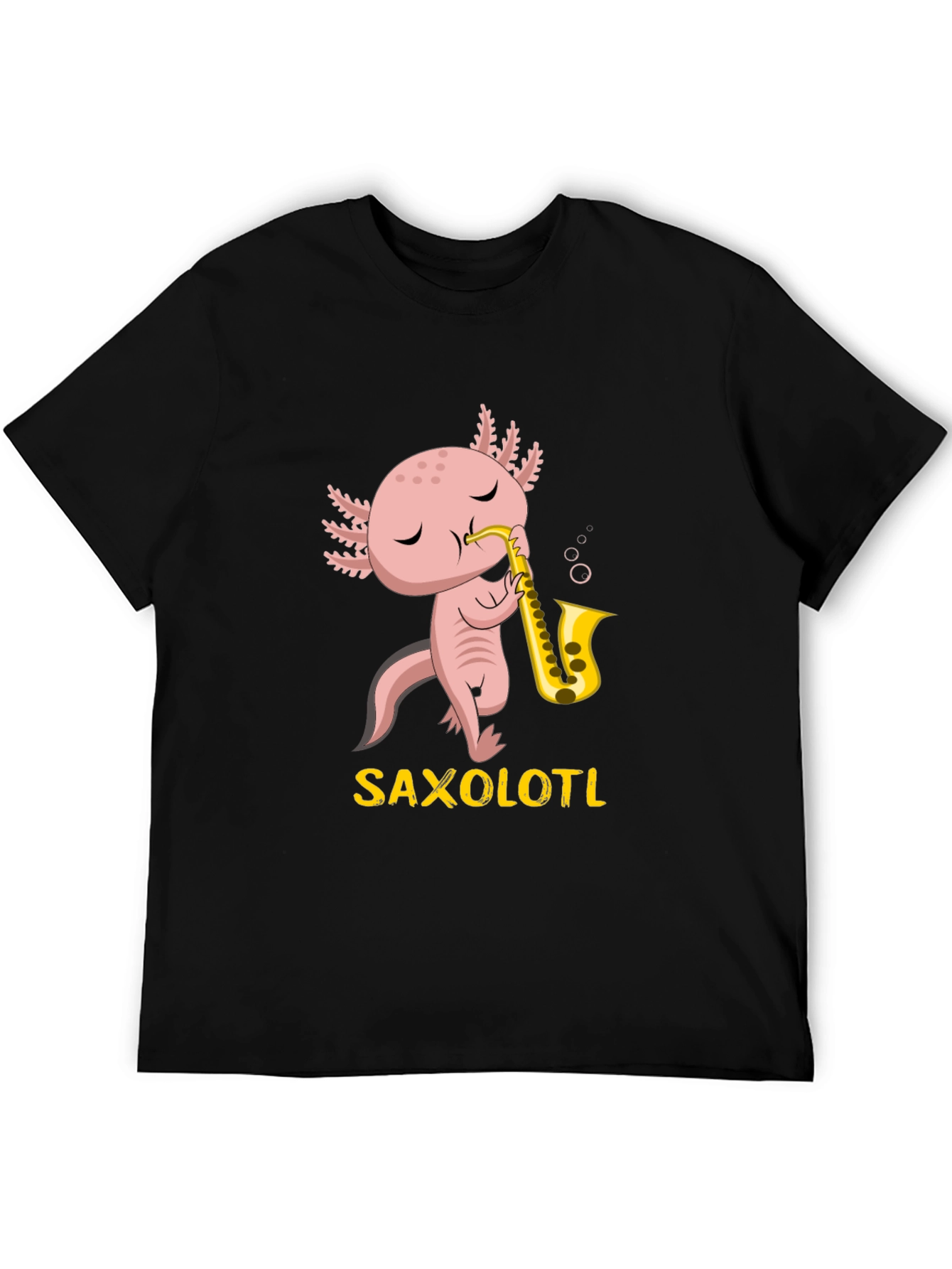 Saxolotl T-Shirt: Funny Axolotl Saxophone Player Tee