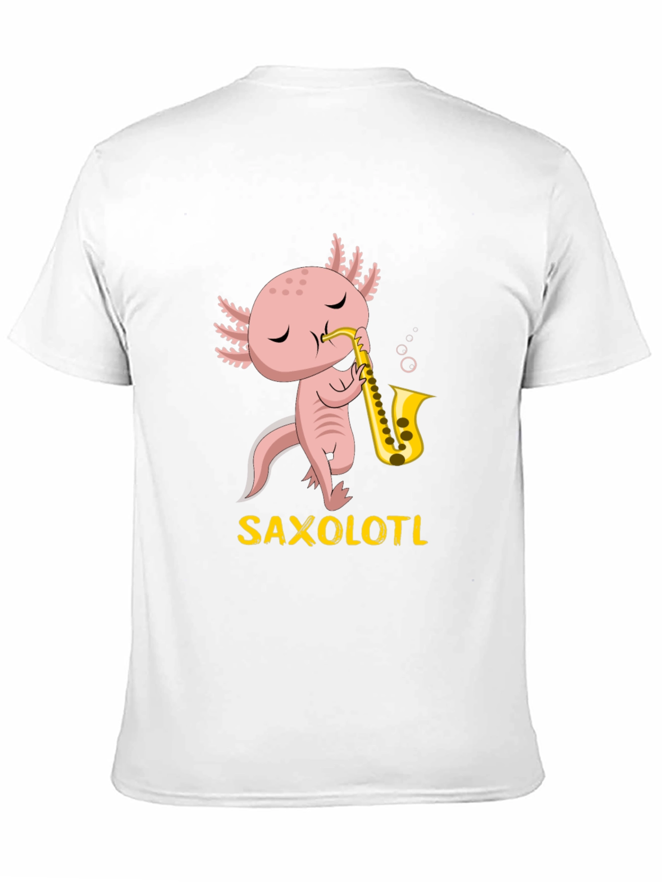 Saxolotl T-Shirt: Funny Axolotl Saxophone Player Tee