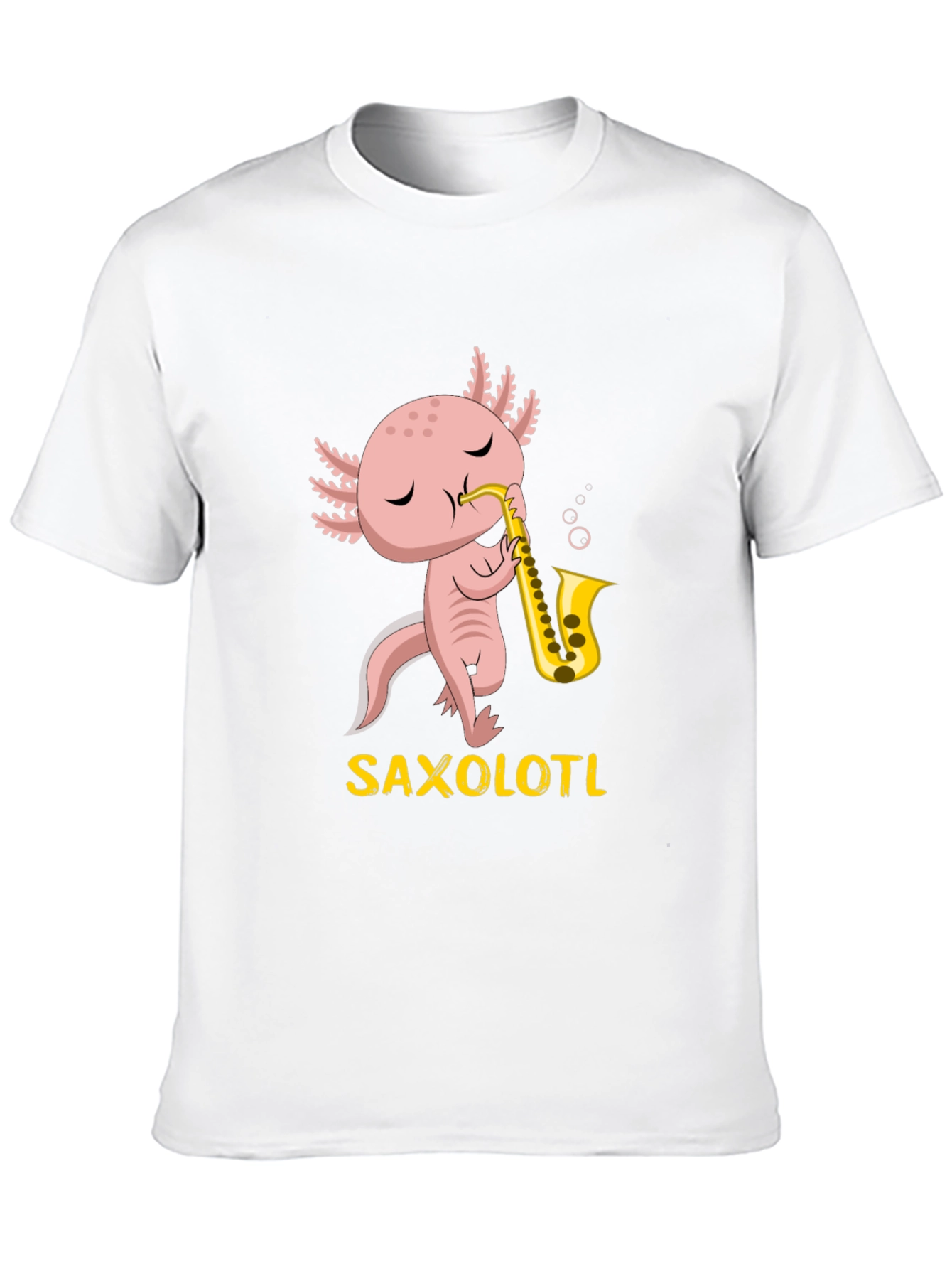 Saxolotl T-Shirt: Funny Axolotl Saxophone Player Tee
