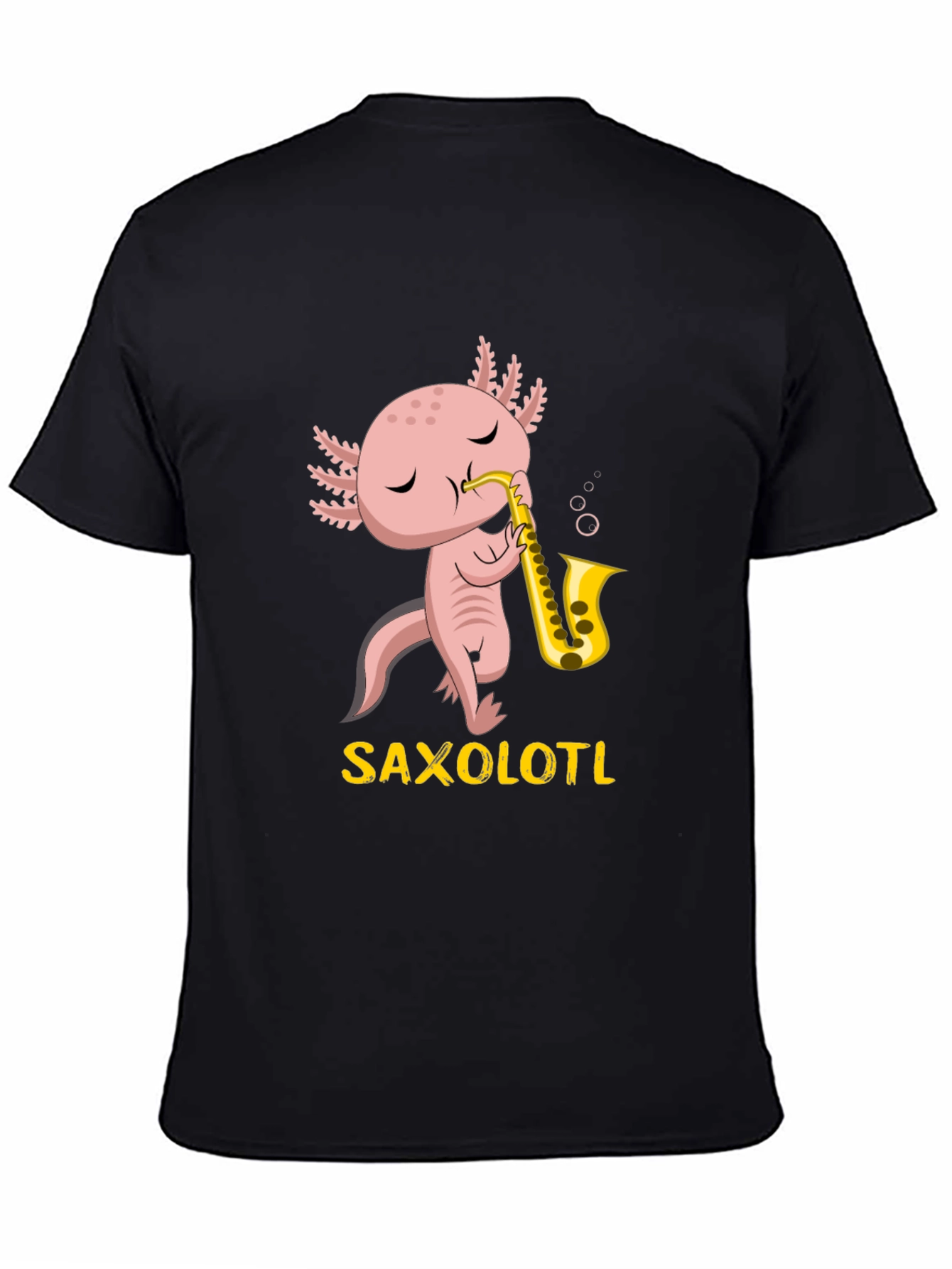 Saxolotl T-Shirt: Funny Axolotl Saxophone Player Tee