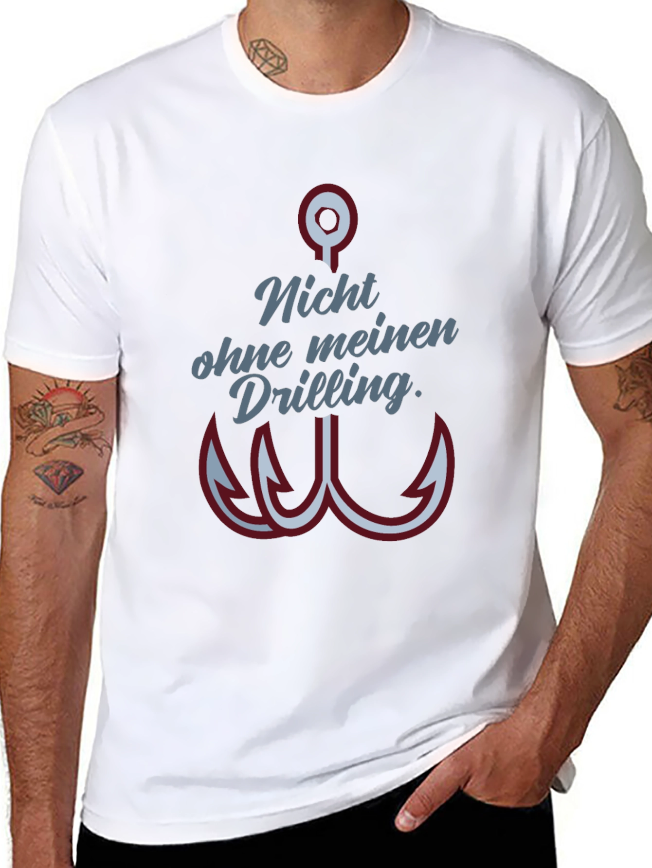 Fishing Hook Tee - Nicht ohne meinen Drilling