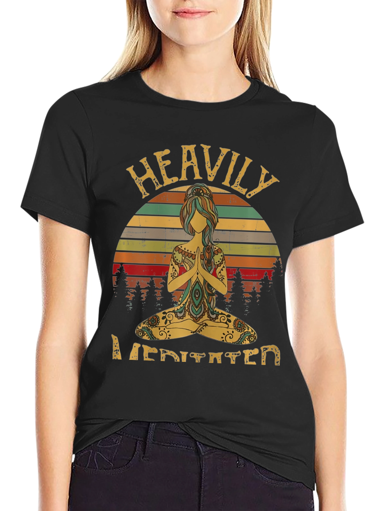 Heavily Meditated Graphic T-Shirt Yoga Tee