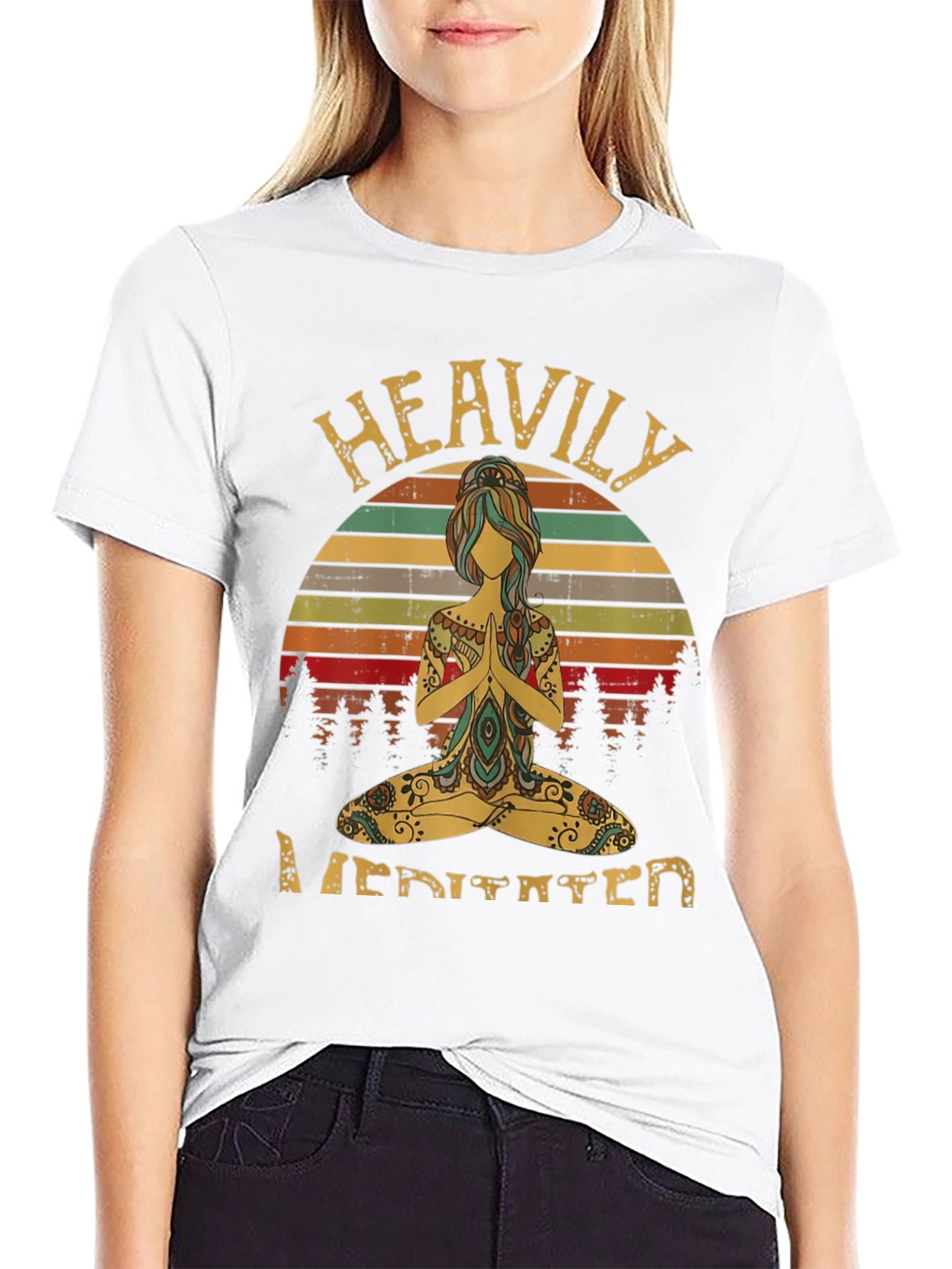 Heavily Meditated Graphic T-Shirt Yoga Tee