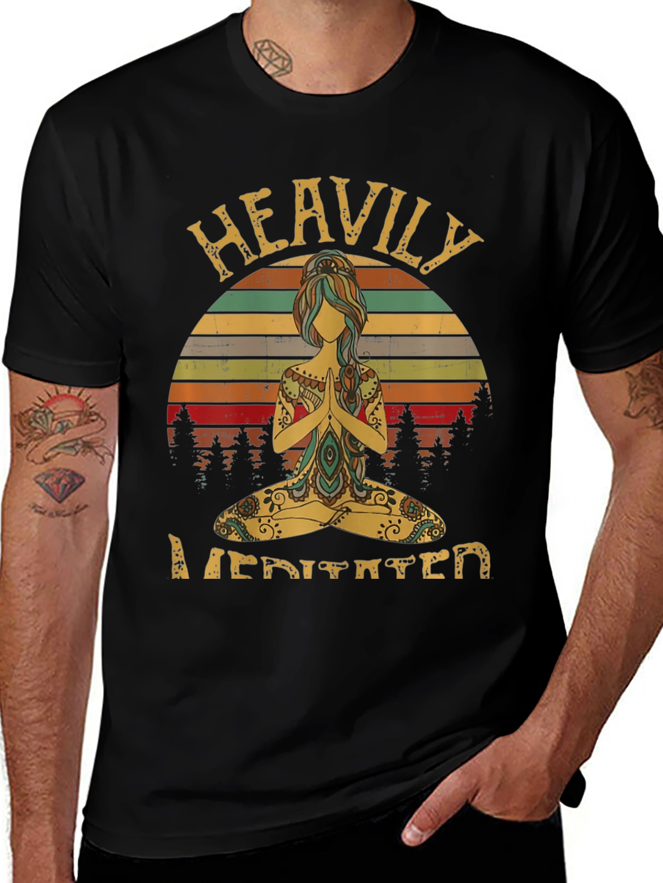 Heavily Meditated Graphic T-Shirt Yoga Tee