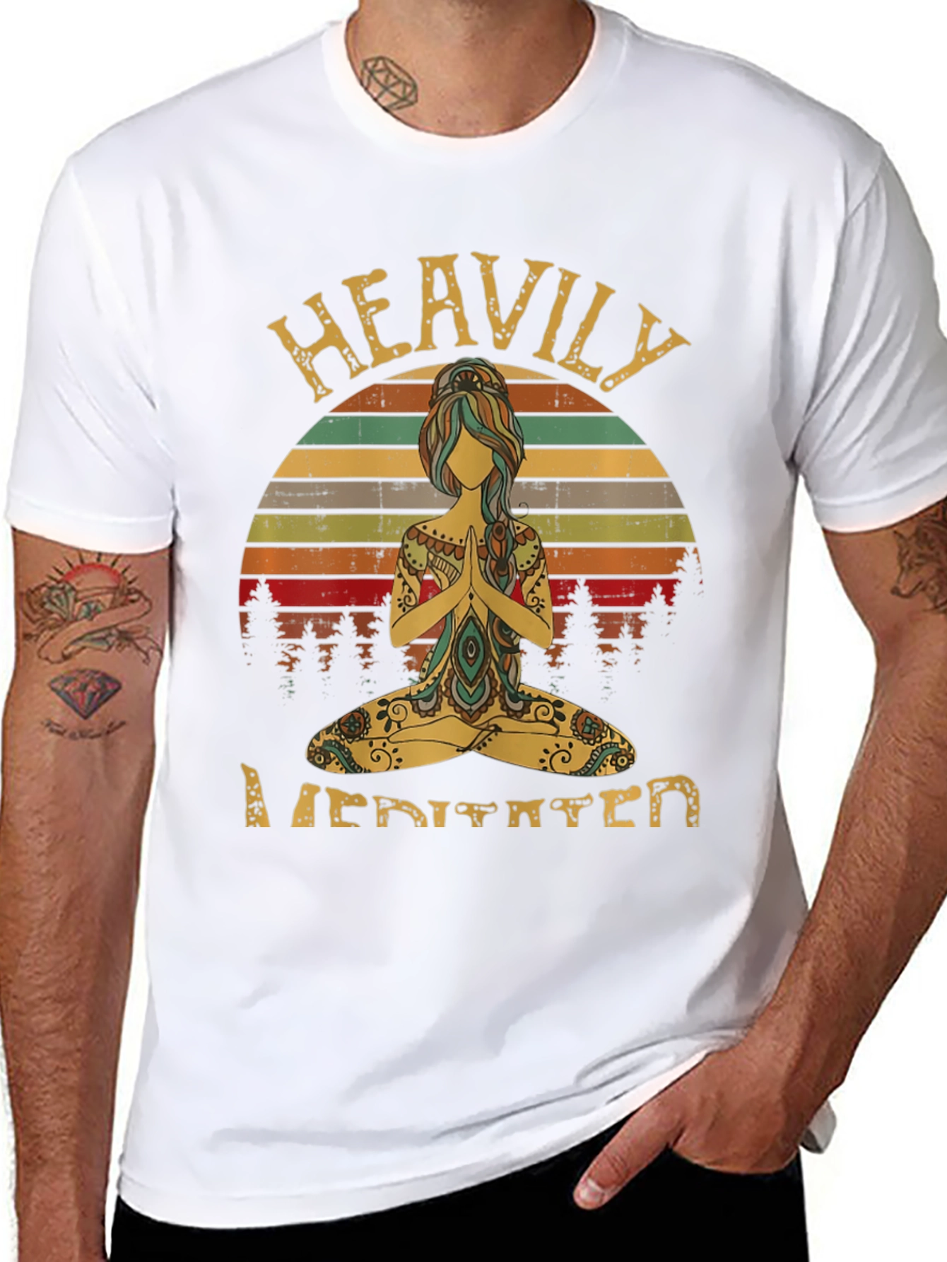 Heavily Meditated Graphic T-Shirt Yoga Tee