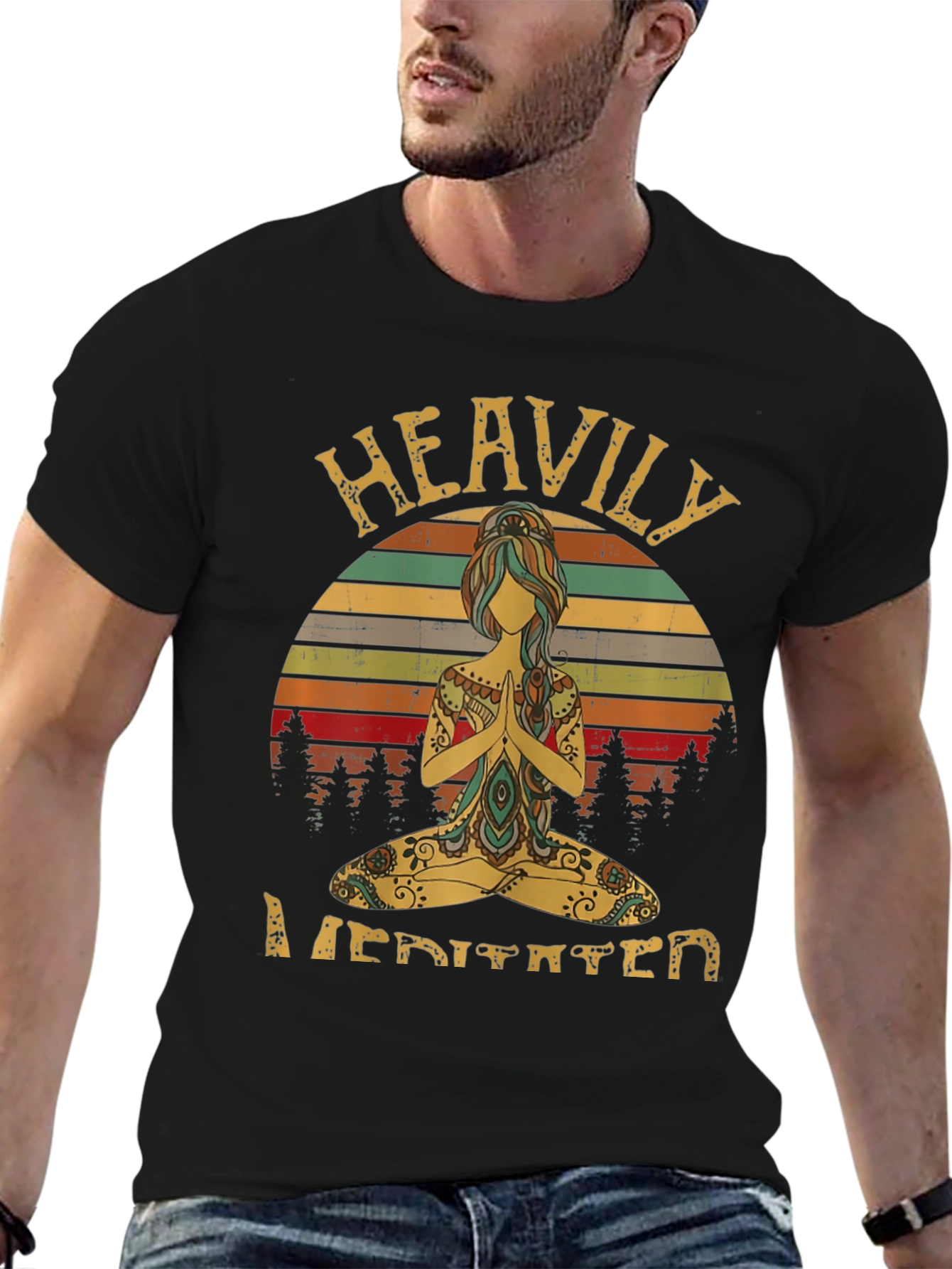 Heavily Meditated Graphic T-Shirt Yoga Tee