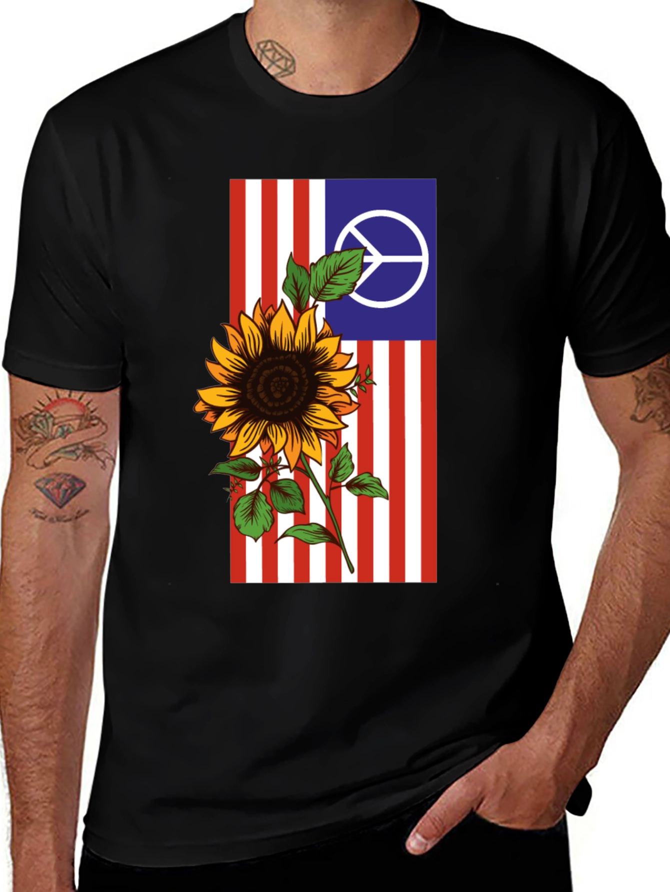 Peace Sunflower Graphic Tee