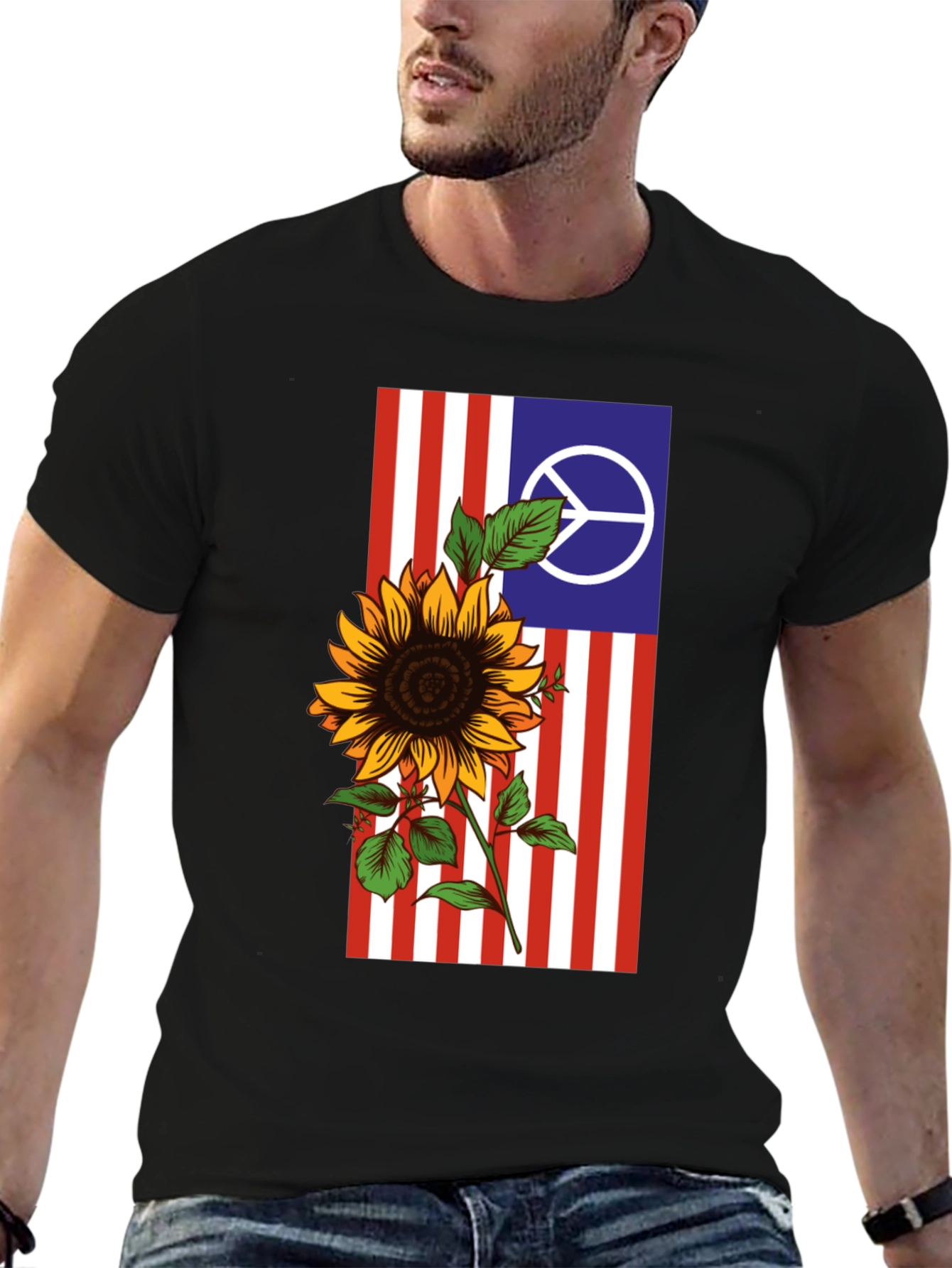 Peace Sunflower Graphic Tee