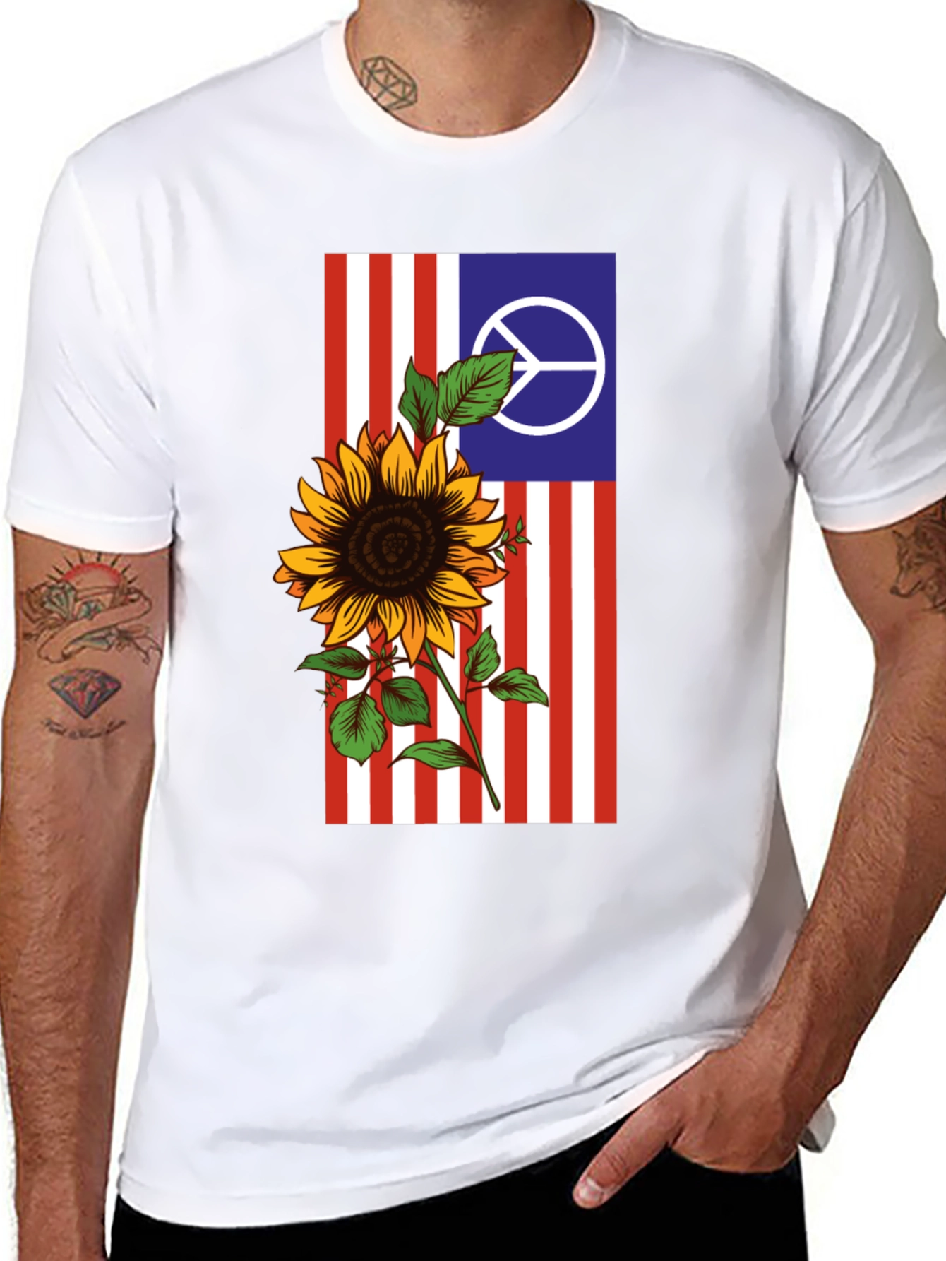 Peace Sunflower Graphic Tee