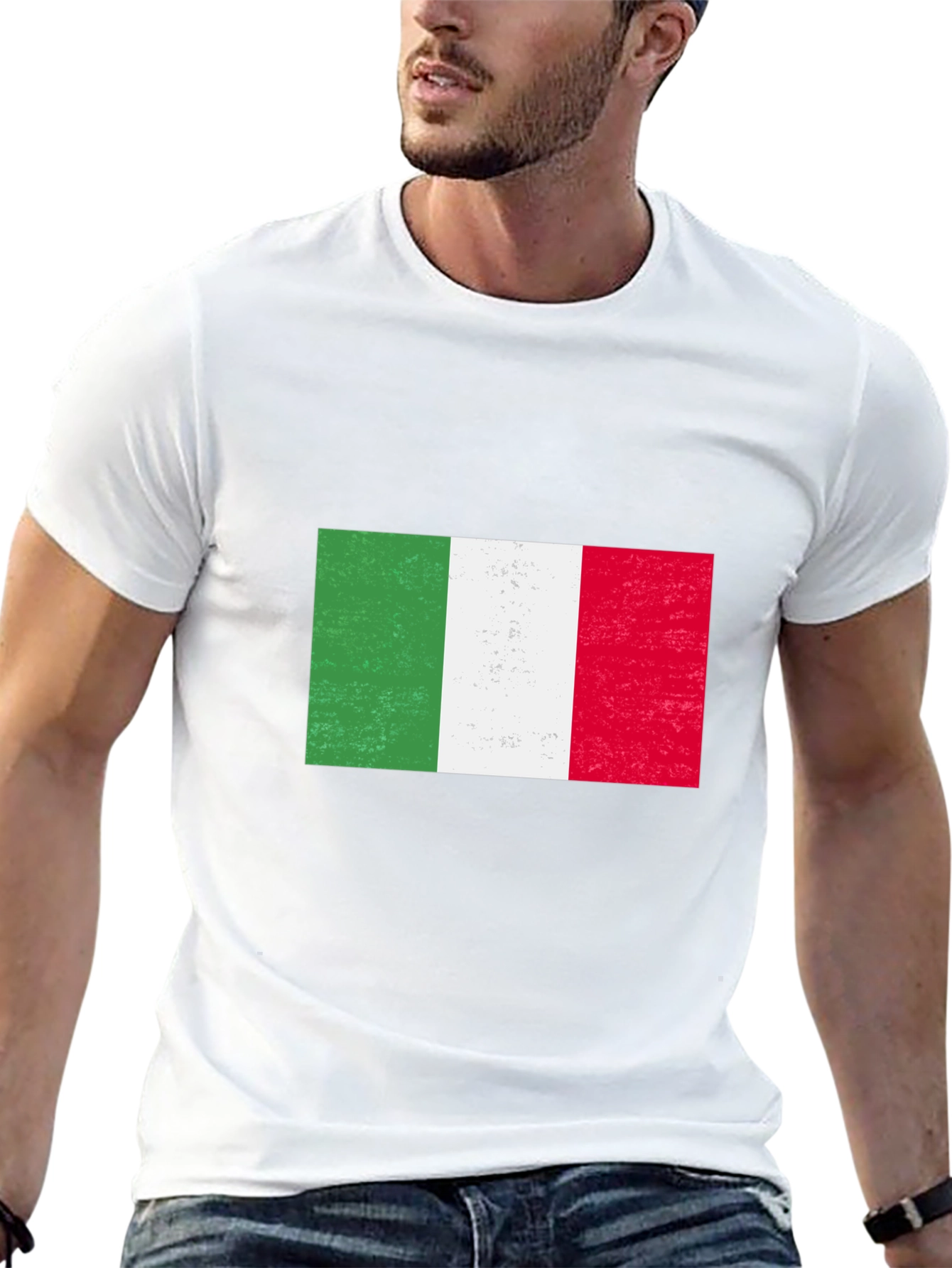 Italian Flag Graphic Tee - Black