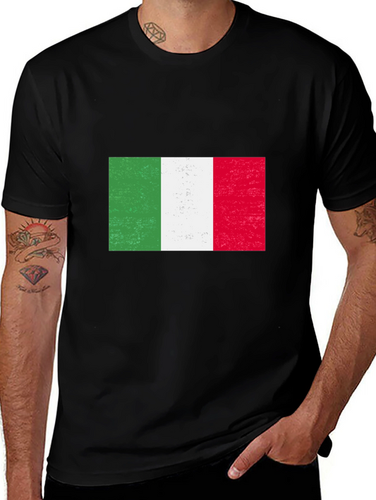 Italian Flag Graphic Tee - Black