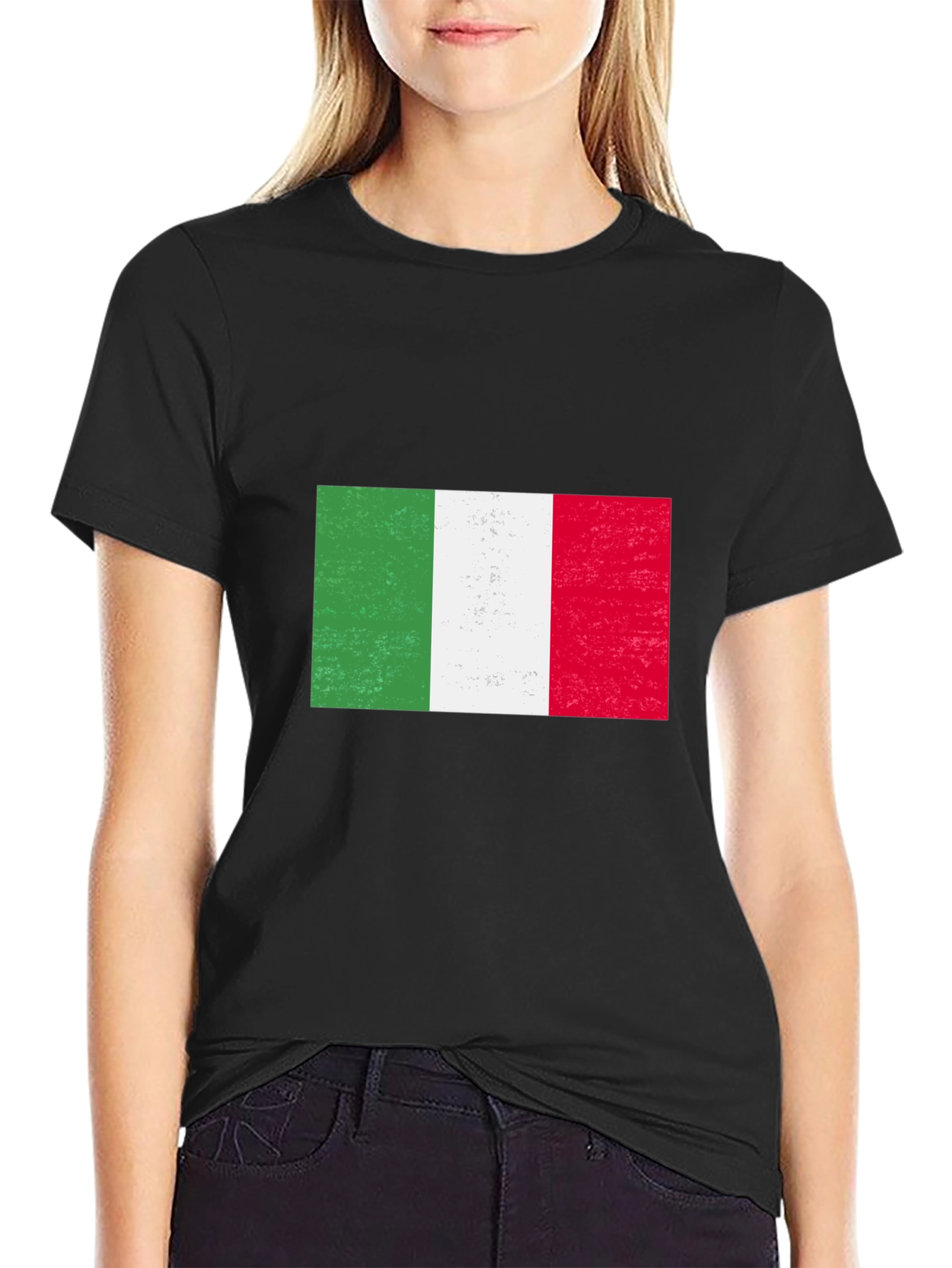 Italian Flag Graphic Tee - Black