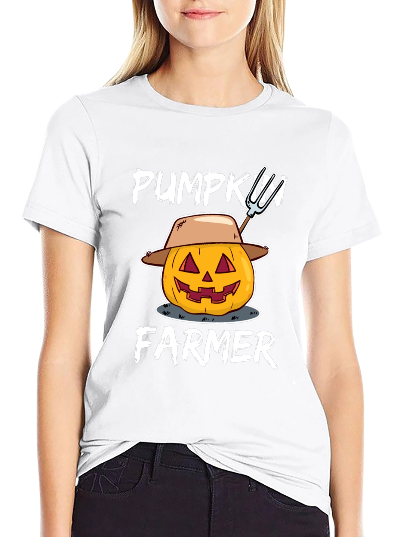 Pumpkin Farmer Graphic Tee - Halloween Harvest Shirt