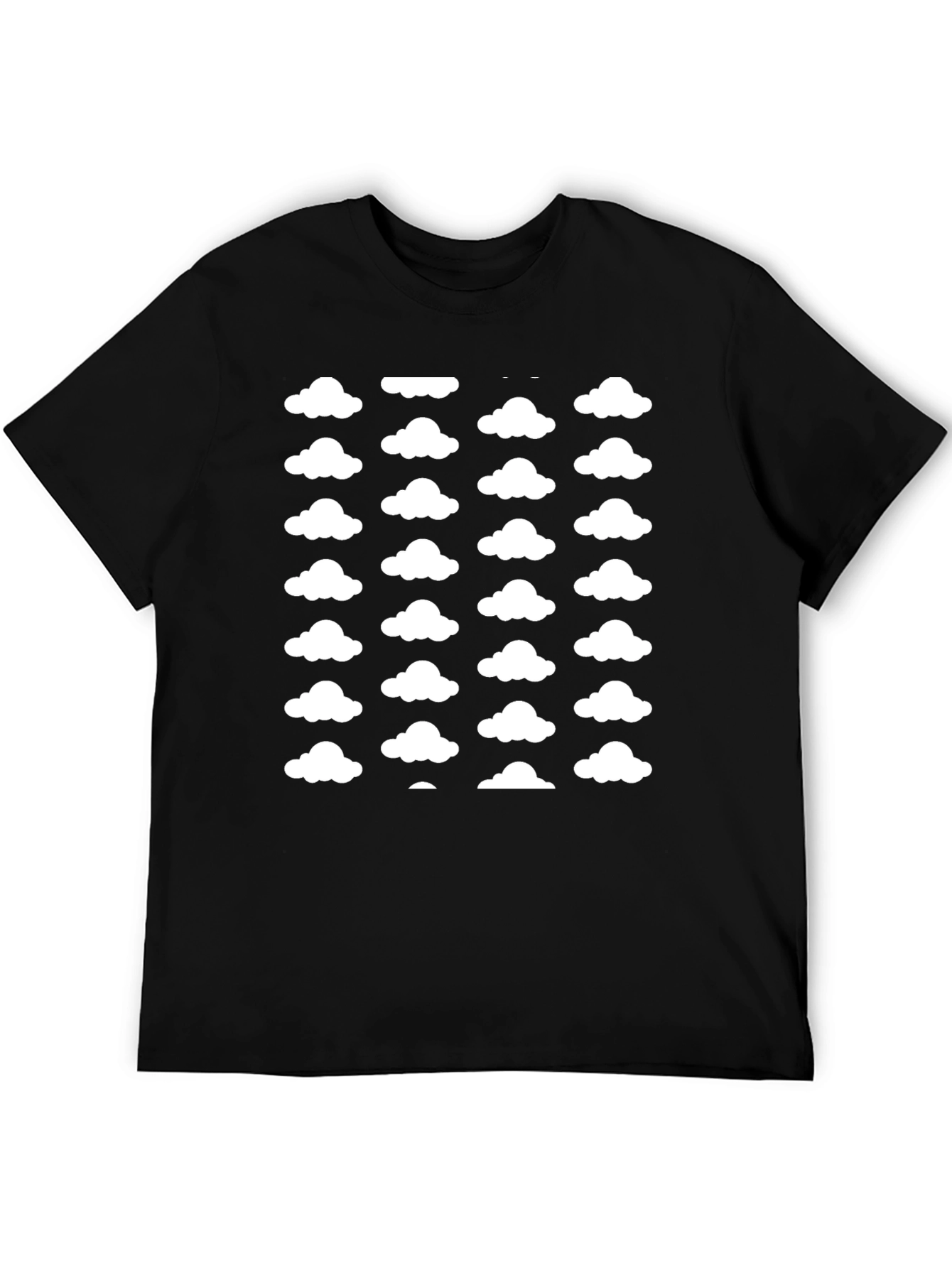 Cloud Pattern T-Shirt - Black Graphic Tee
