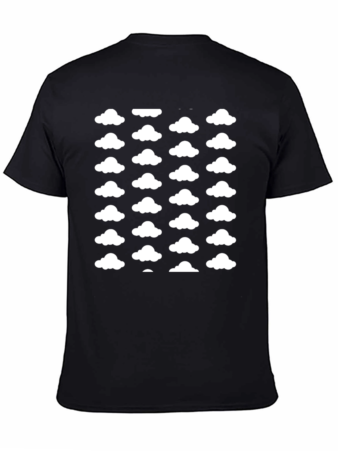 Cloud Pattern T-Shirt - Black Graphic Tee