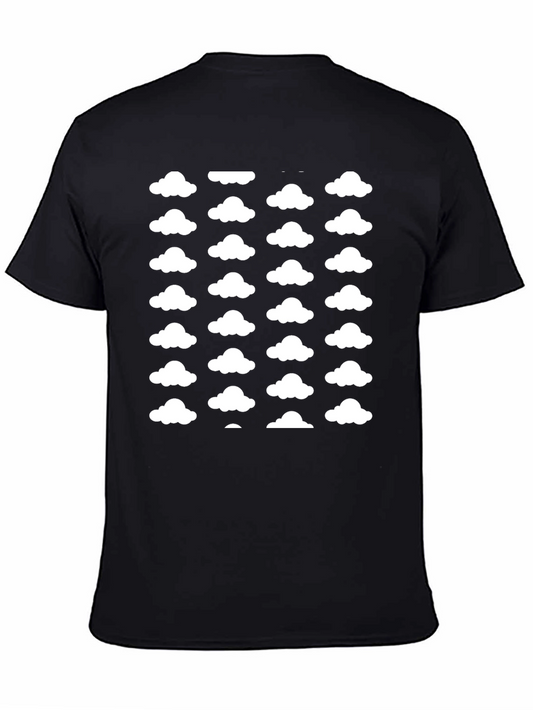 Cloud Pattern T-Shirt - Black Graphic Tee