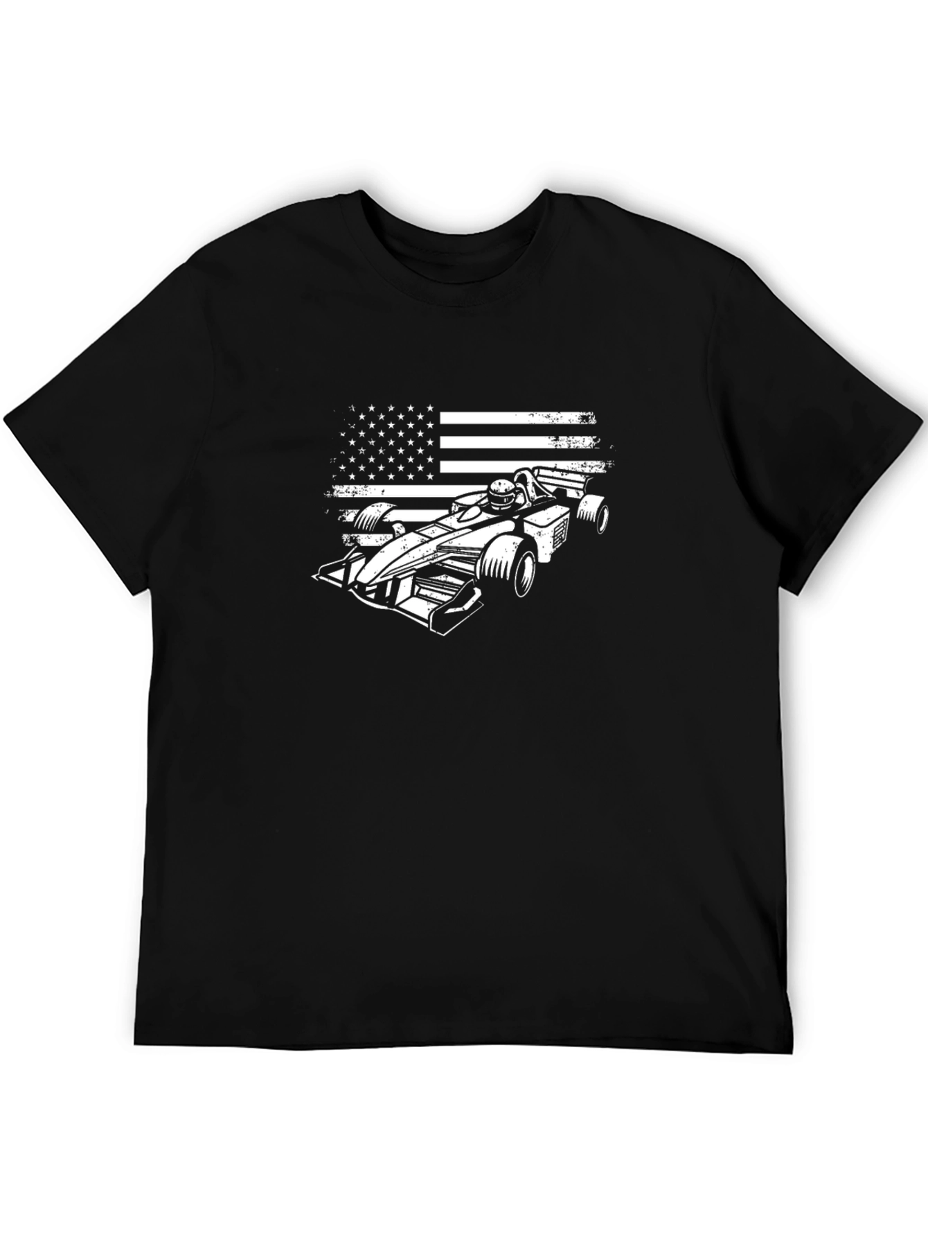 American Flag Race Car T-Shirt