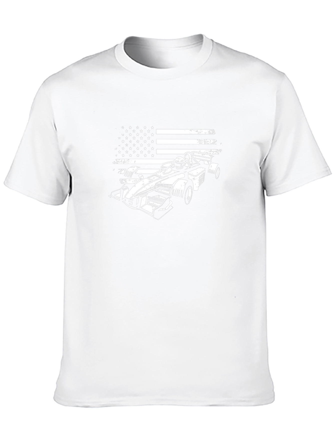 American Flag Race Car T-Shirt