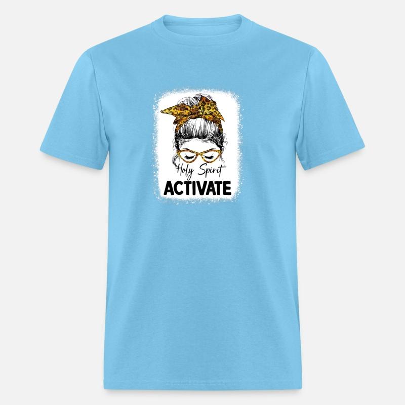 Holy Spirit Activate Mom Life Leopard Messy Bun B