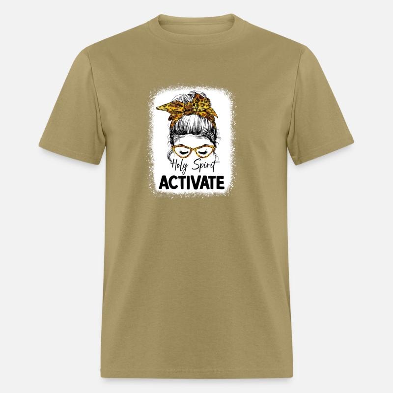 Holy Spirit Activate Mom Life Leopard Messy Bun B