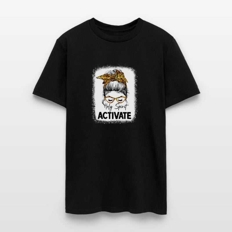 Holy Spirit Activate Mom Life Leopard Messy Bun B