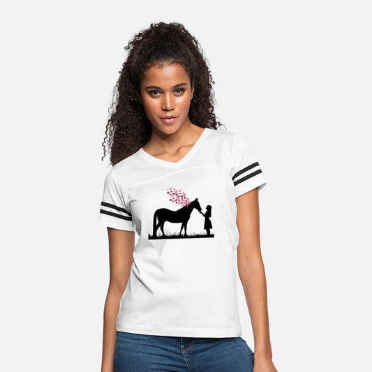 Horse with heart and girl Horse love shirt gift