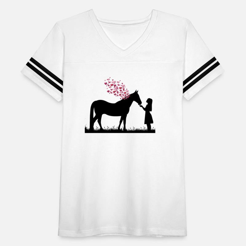 Horse with heart and girl Horse love shirt gift