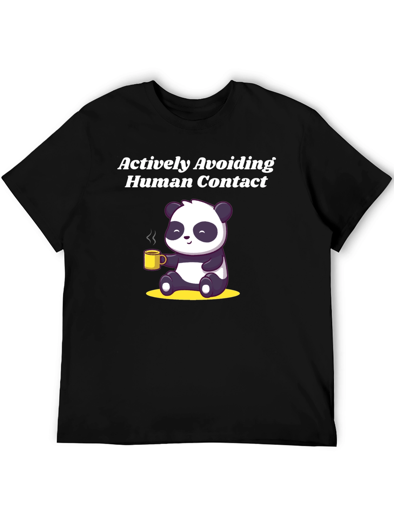 Actively Avoiding Human Contact Panda T-Shirt
